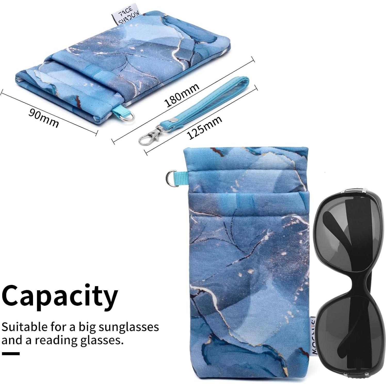 Estuche Doble para Gafas Azul Aurora con Paño de Limpieza