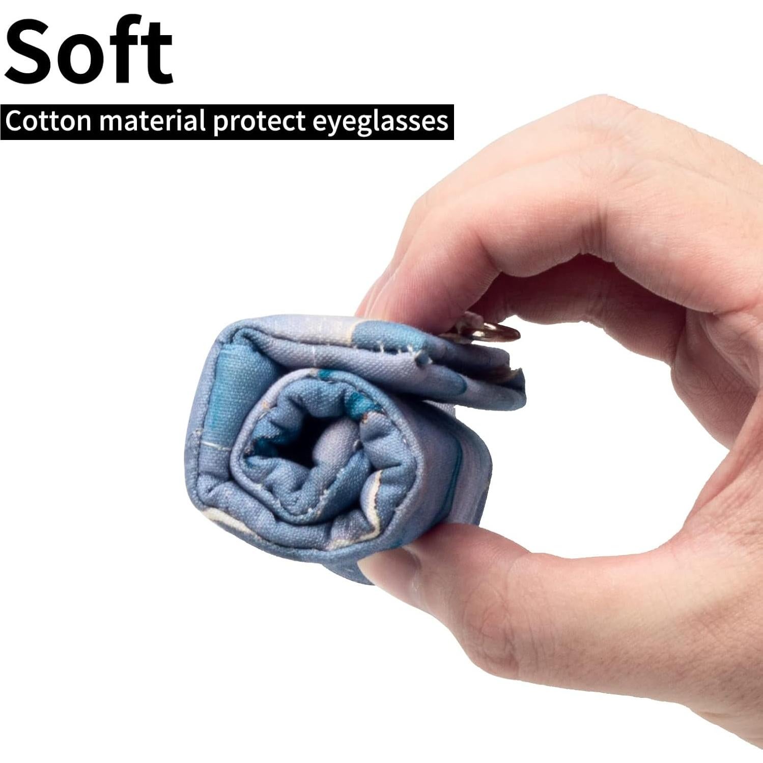 Estuche Doble para Gafas Azul Aurora con Paño de Limpieza