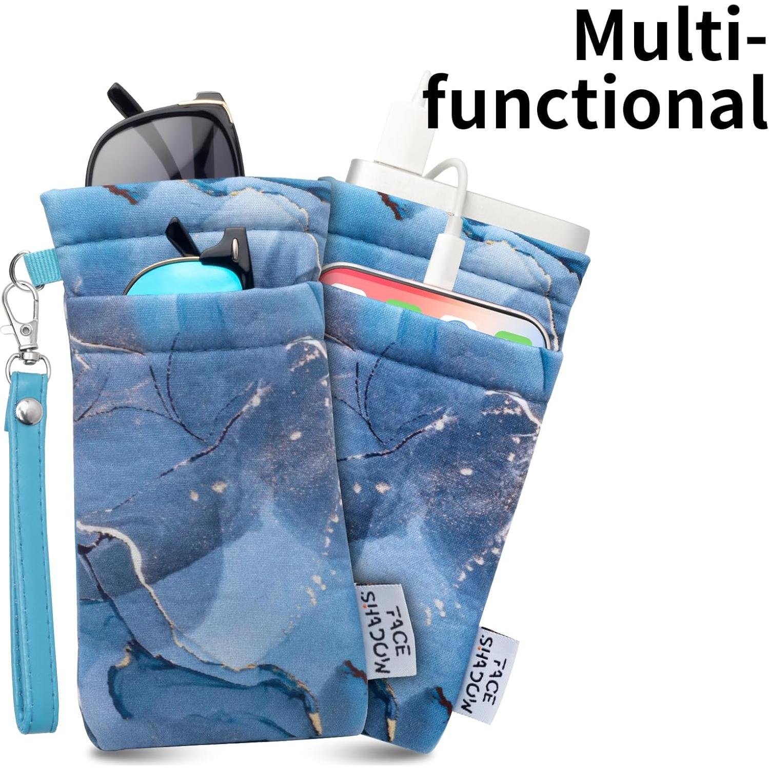 Estuche Doble para Gafas Azul Aurora con Paño de Limpieza