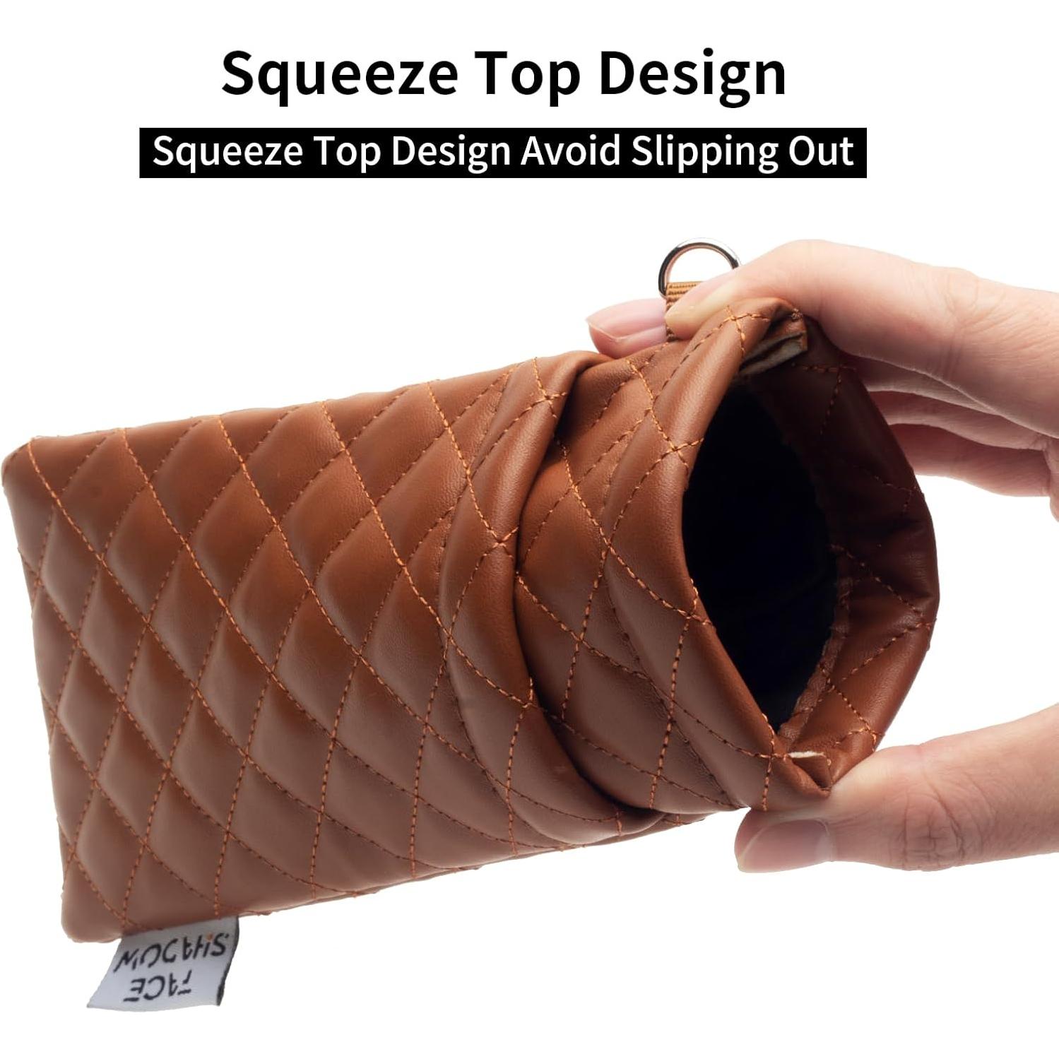 Estuche para Gafas Doble Cristal Marrón PU 180x90mm