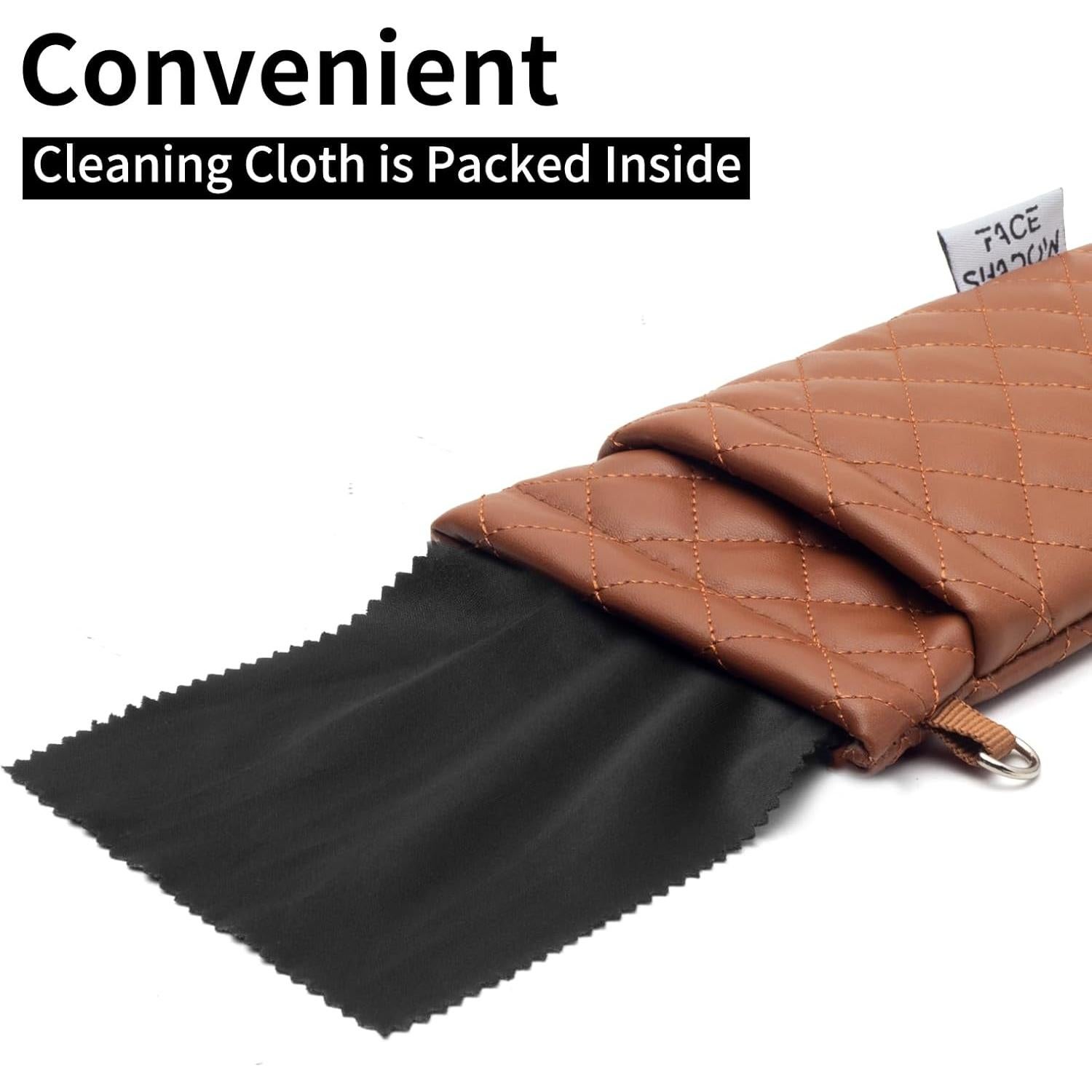 Estuche para Gafas Doble Cristal Marrón PU 180x90mm