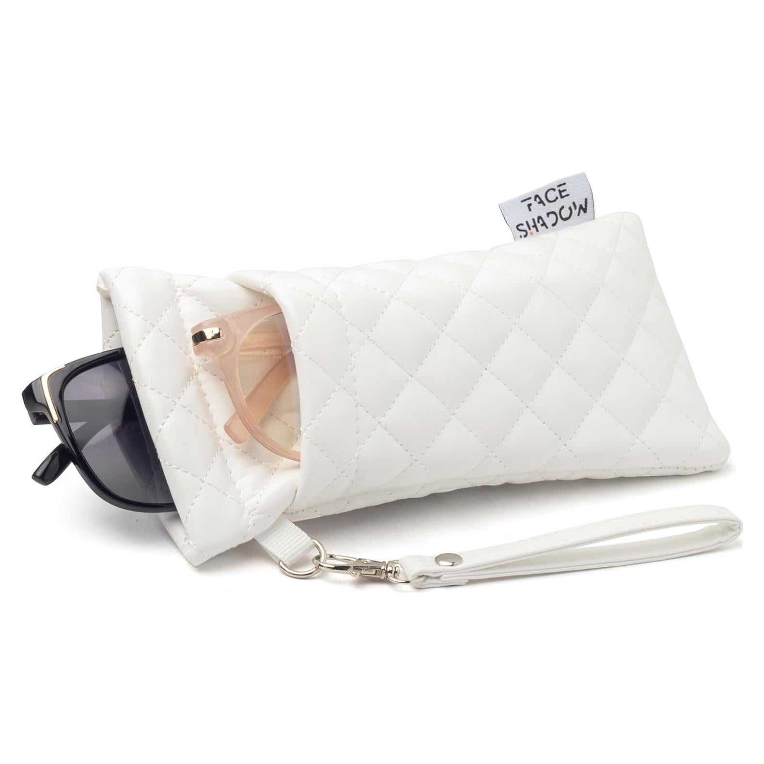 Estuche para Gafas Doble Cristal PU Blanco con Paño