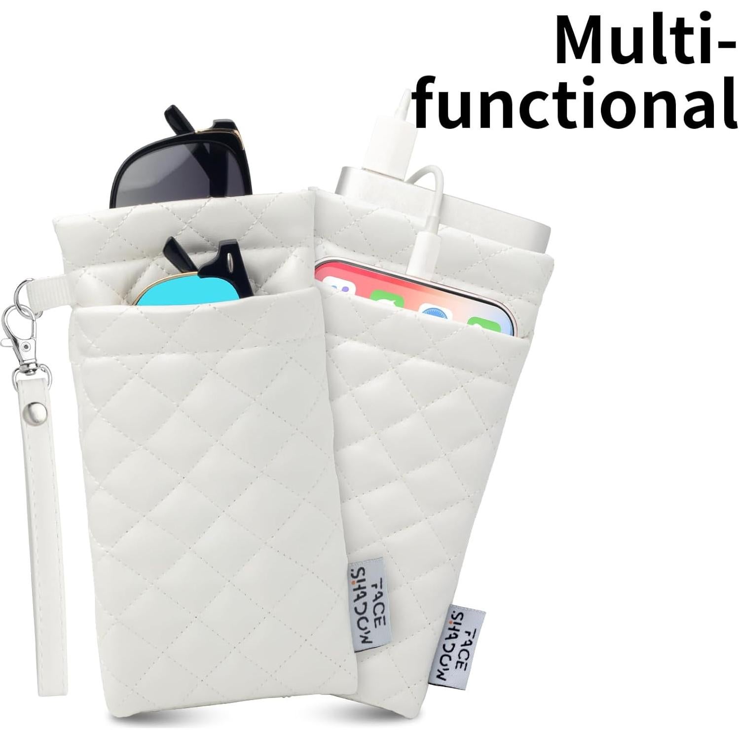 Estuche para Gafas Doble Cristal PU Blanco con Paño