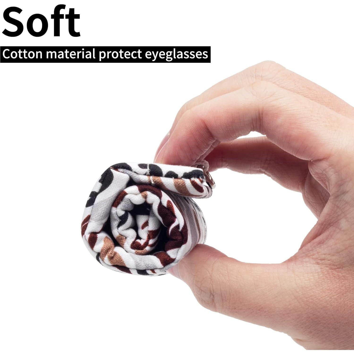 Estuche Doble para Gafas Leopardo Blanco con Paño de Limpieza