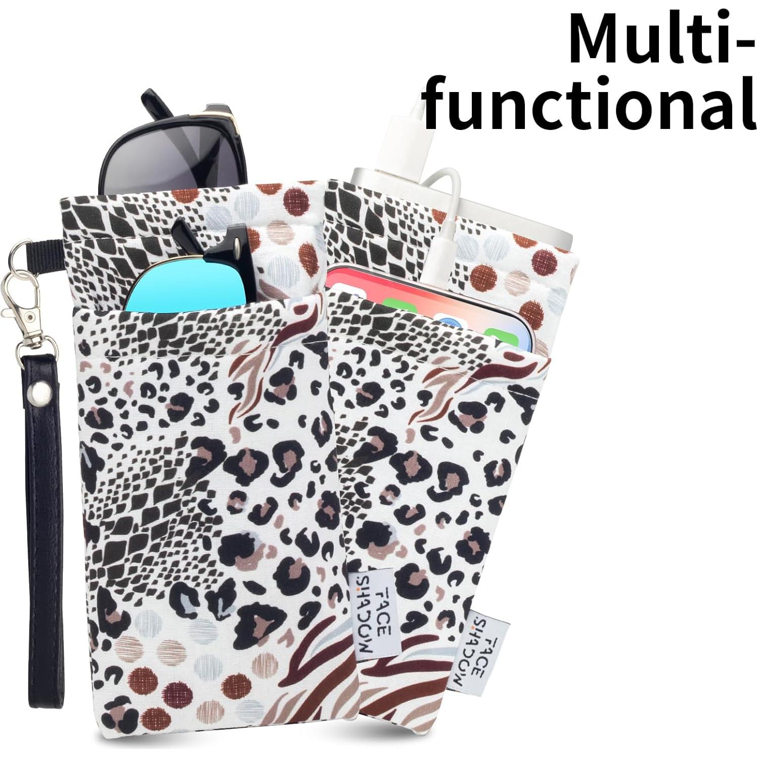 Estuche Doble para Gafas Leopardo Blanco con Paño de Limpieza