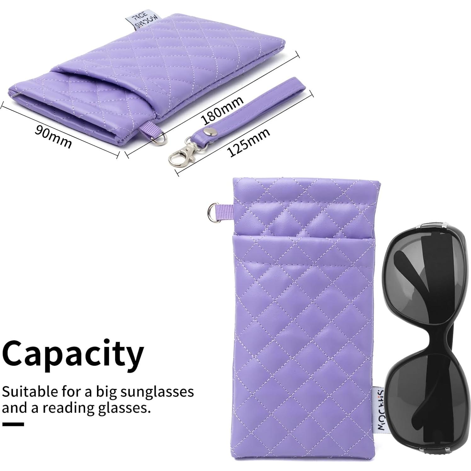 Estuche para Gafas PU Púrpura Doble Cristal 180x90mm