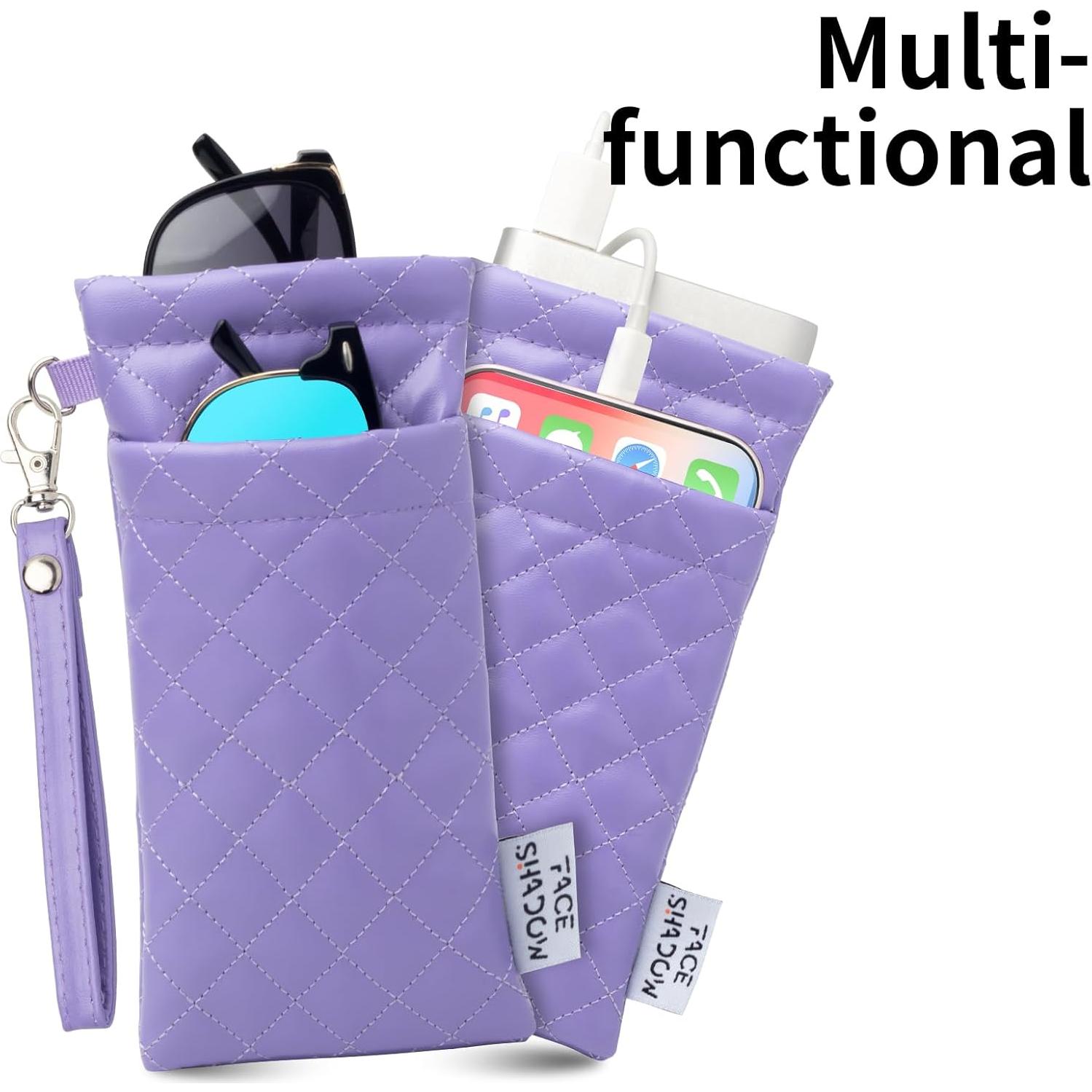 Estuche para Gafas PU Púrpura Doble Cristal 180x90mm