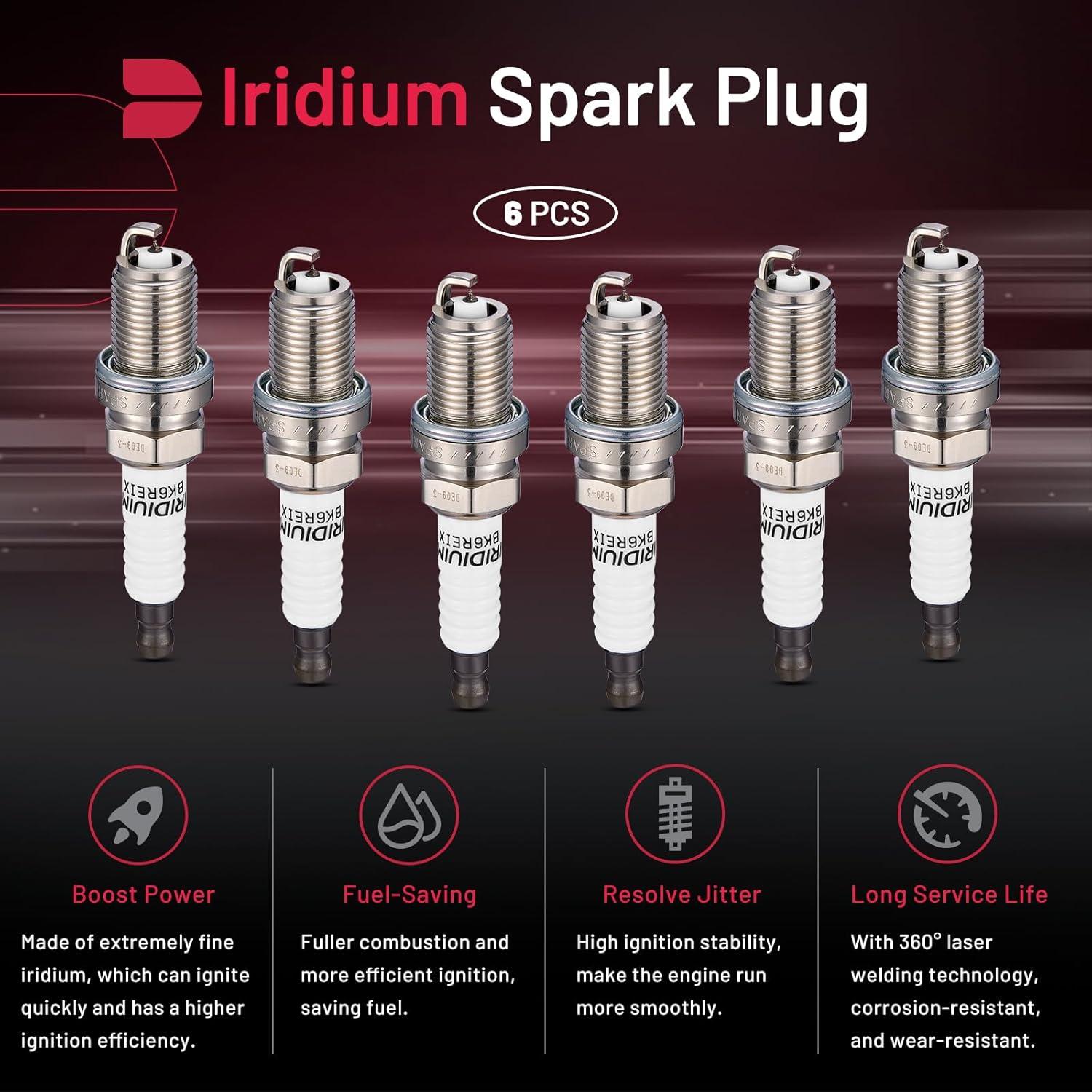 Bujías de Iridio BDFHYK 6418 Juego de 6 para Porsche y más