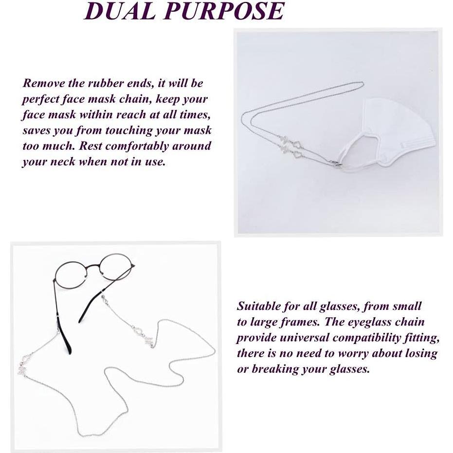 Cadena Lanyard KAI Top para Gafas y Mascarillas Plateada
