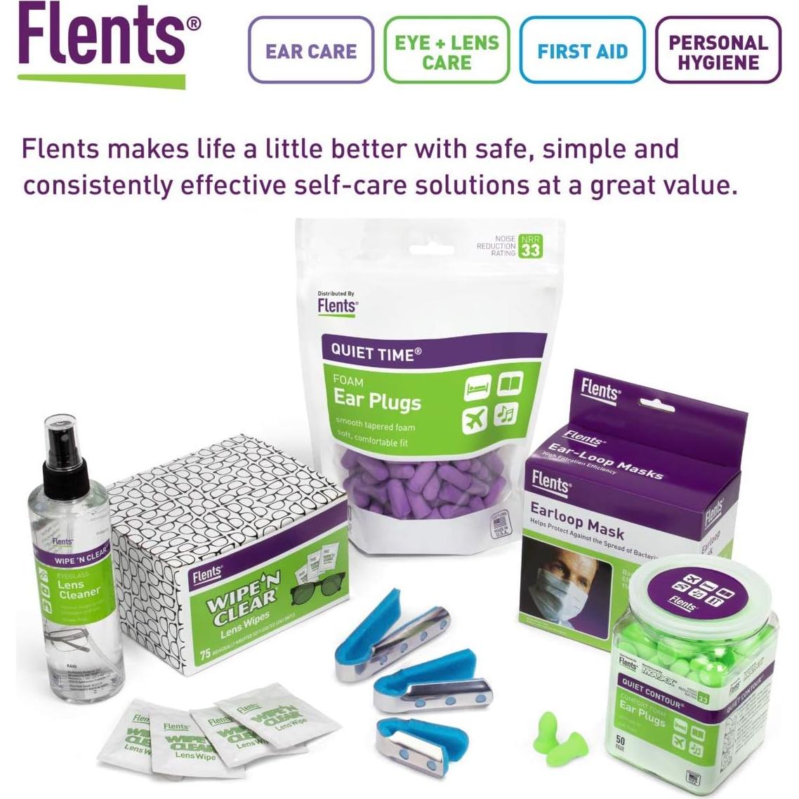 Kit de limpieza de lentes Flents Wipe'N Clear con 50 toallitas