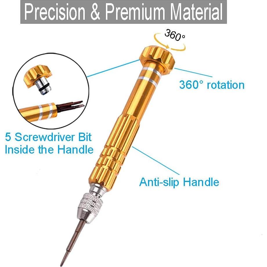 Destornillador Mini 5 en 1 ESINAM para Gafas y Electrónicos