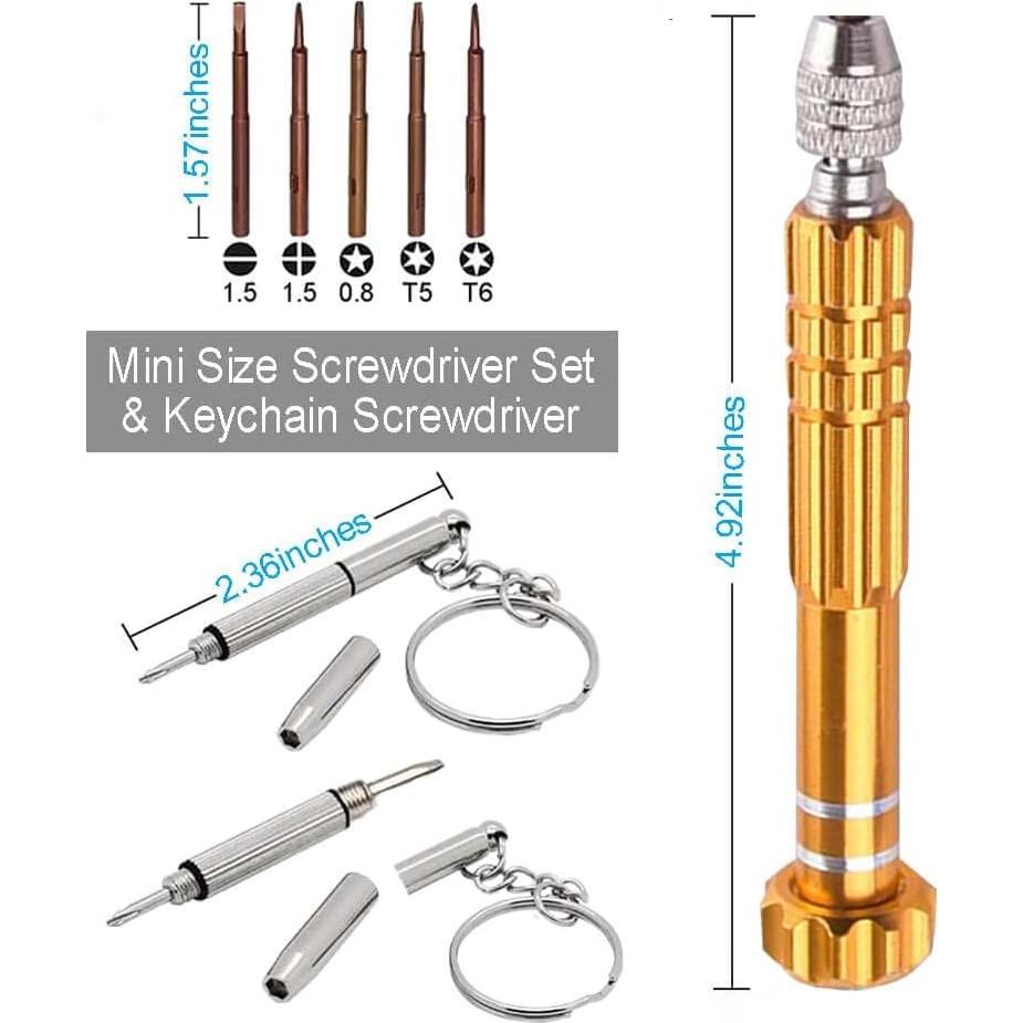 Destornillador Mini 5 en 1 ESINAM para Gafas y Electrónicos