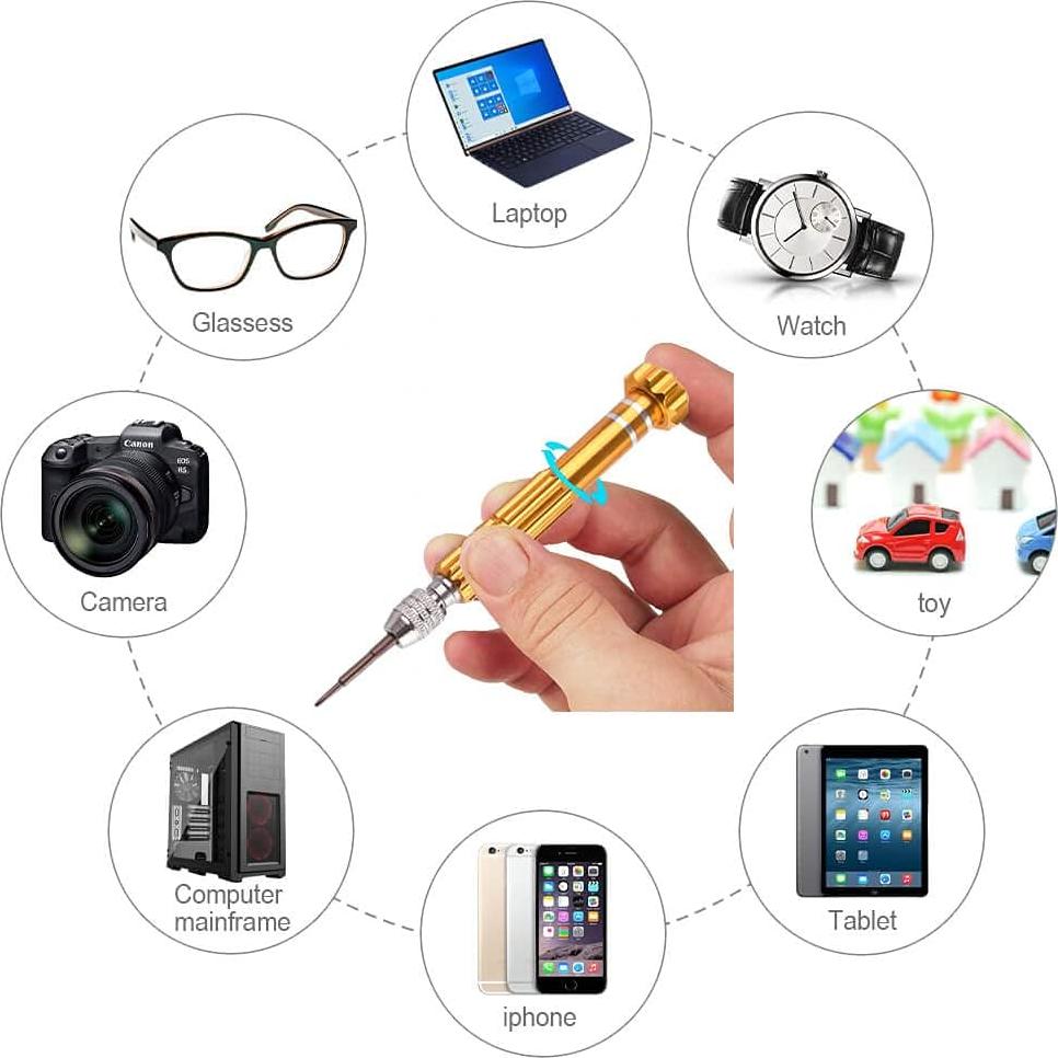 Destornillador Mini 5 en 1 ESINAM para Gafas y Electrónicos