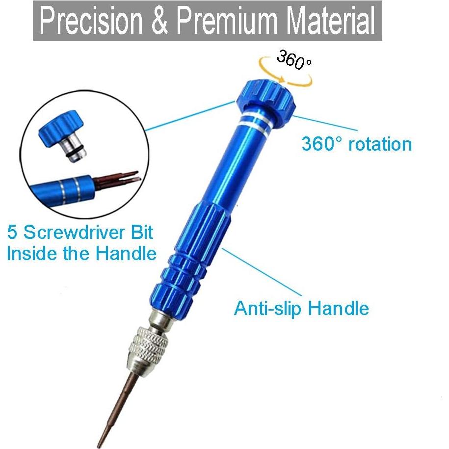 Kit de Reparación de Gafas ESINAM 5 en 1 con Destornillador Mini