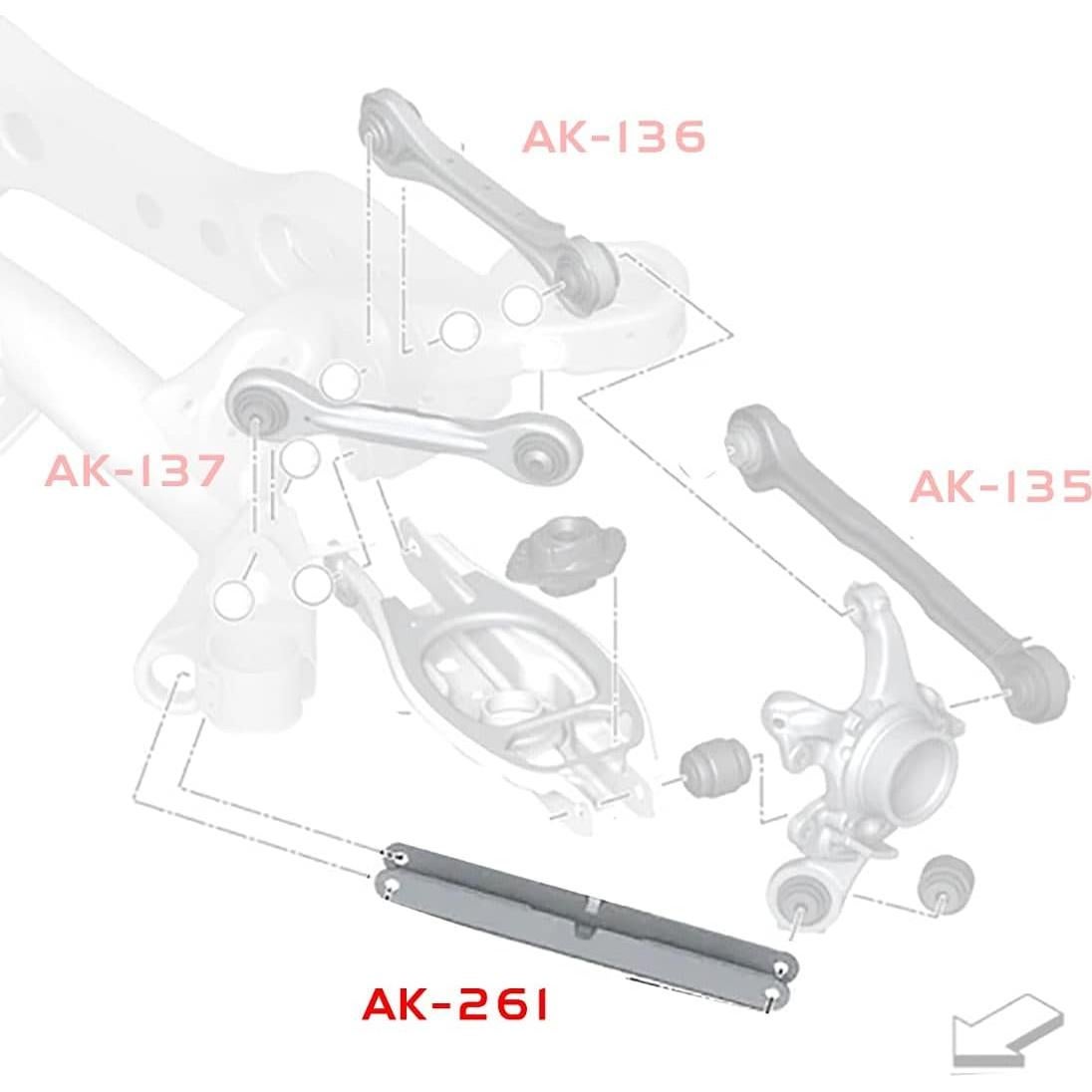 Brazos de Arrastre Ajustables Godspeed AK-261-A para BMW E90/E92/E93