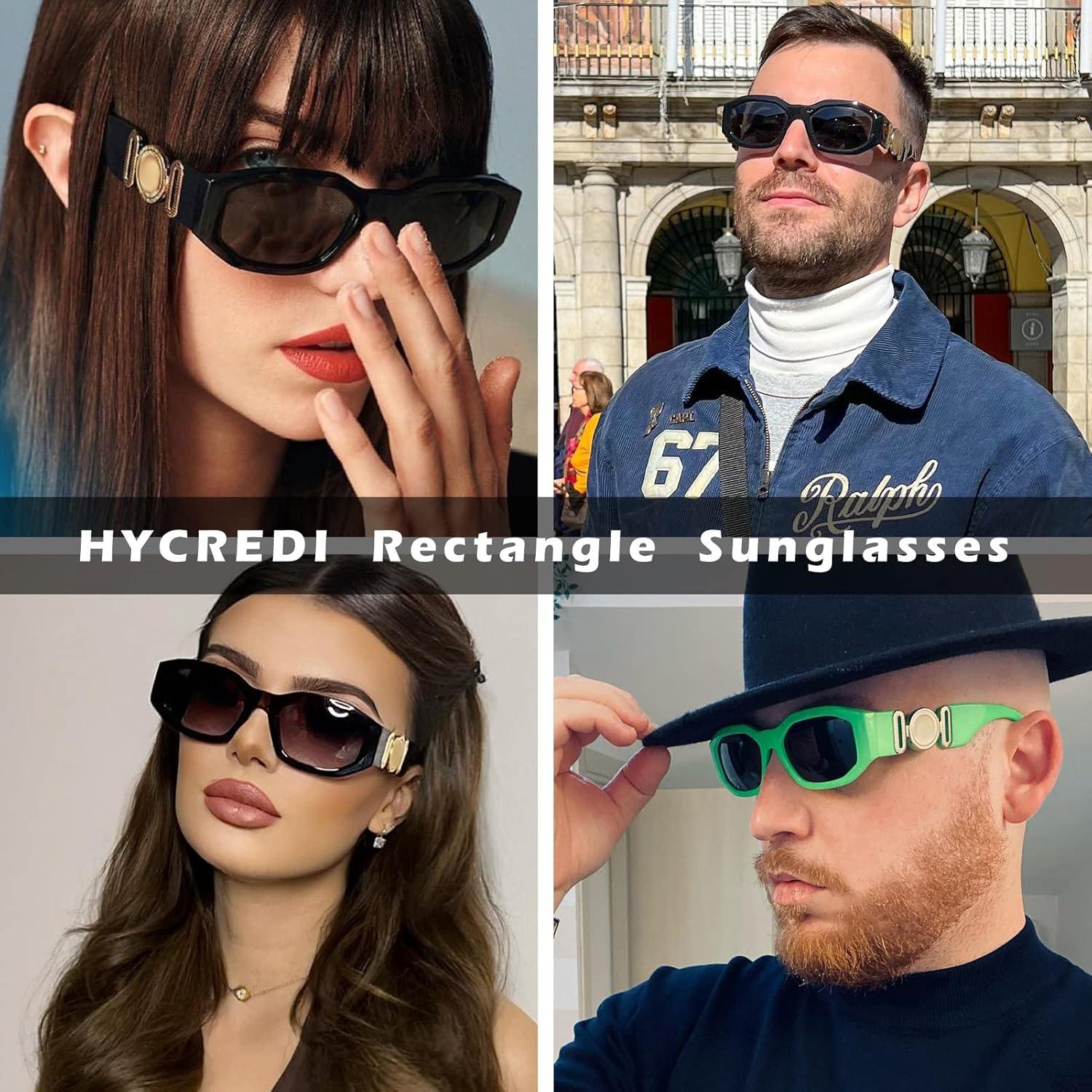 Gafas de sol rectangulares HYCREDI UV400 para hombres y mujeres