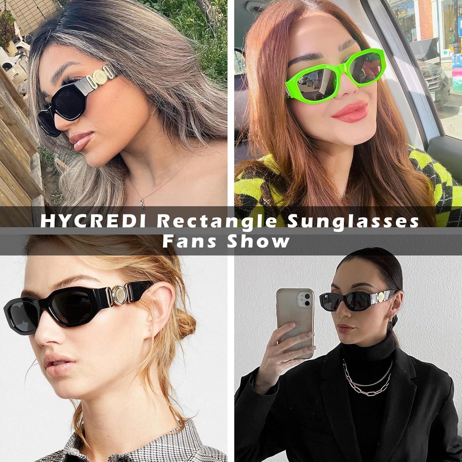 Gafas de sol rectangulares HYCREDI UV400 para hombres y mujeres