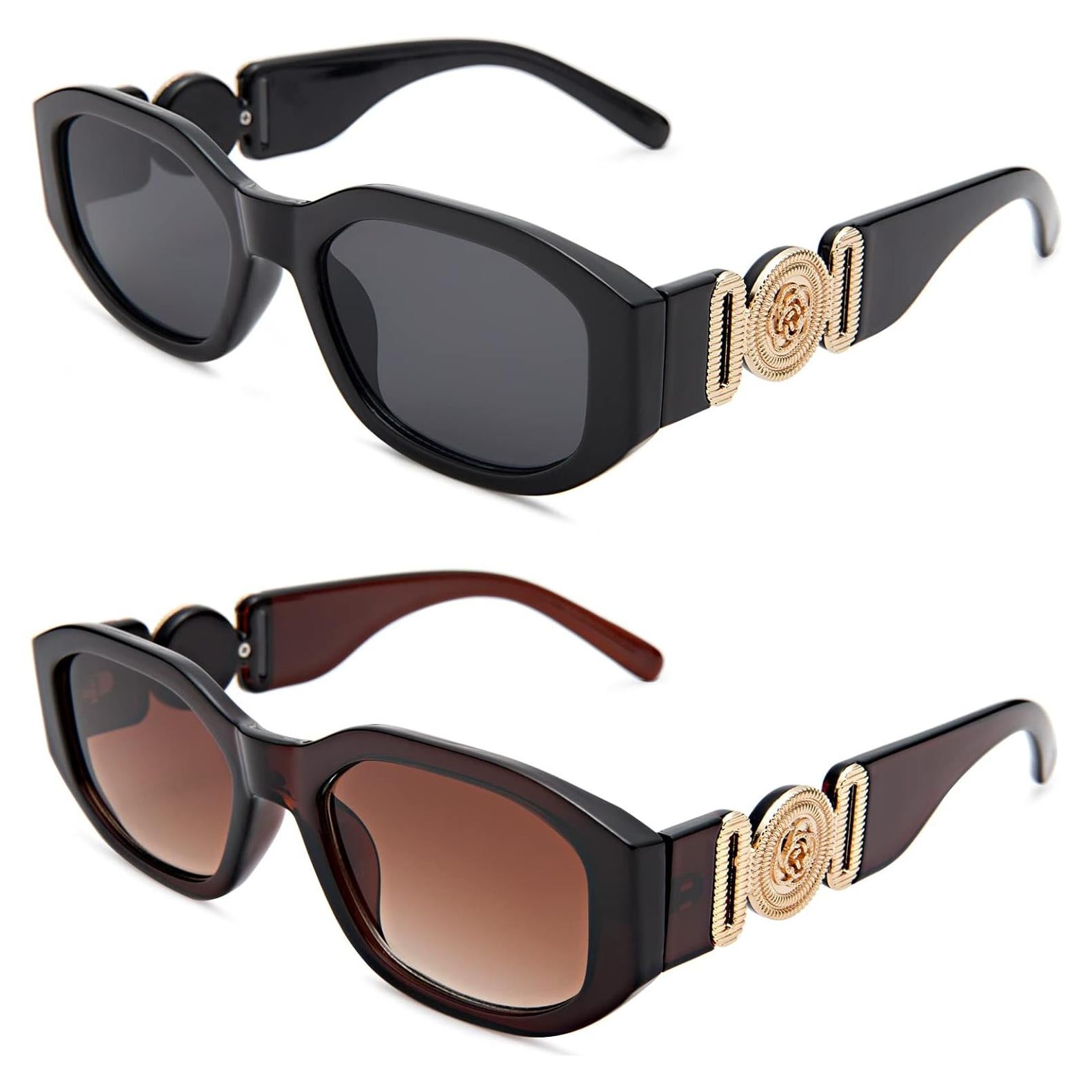 Gafas de sol rectangulares HYCREDI UV400 para hombres y mujeres