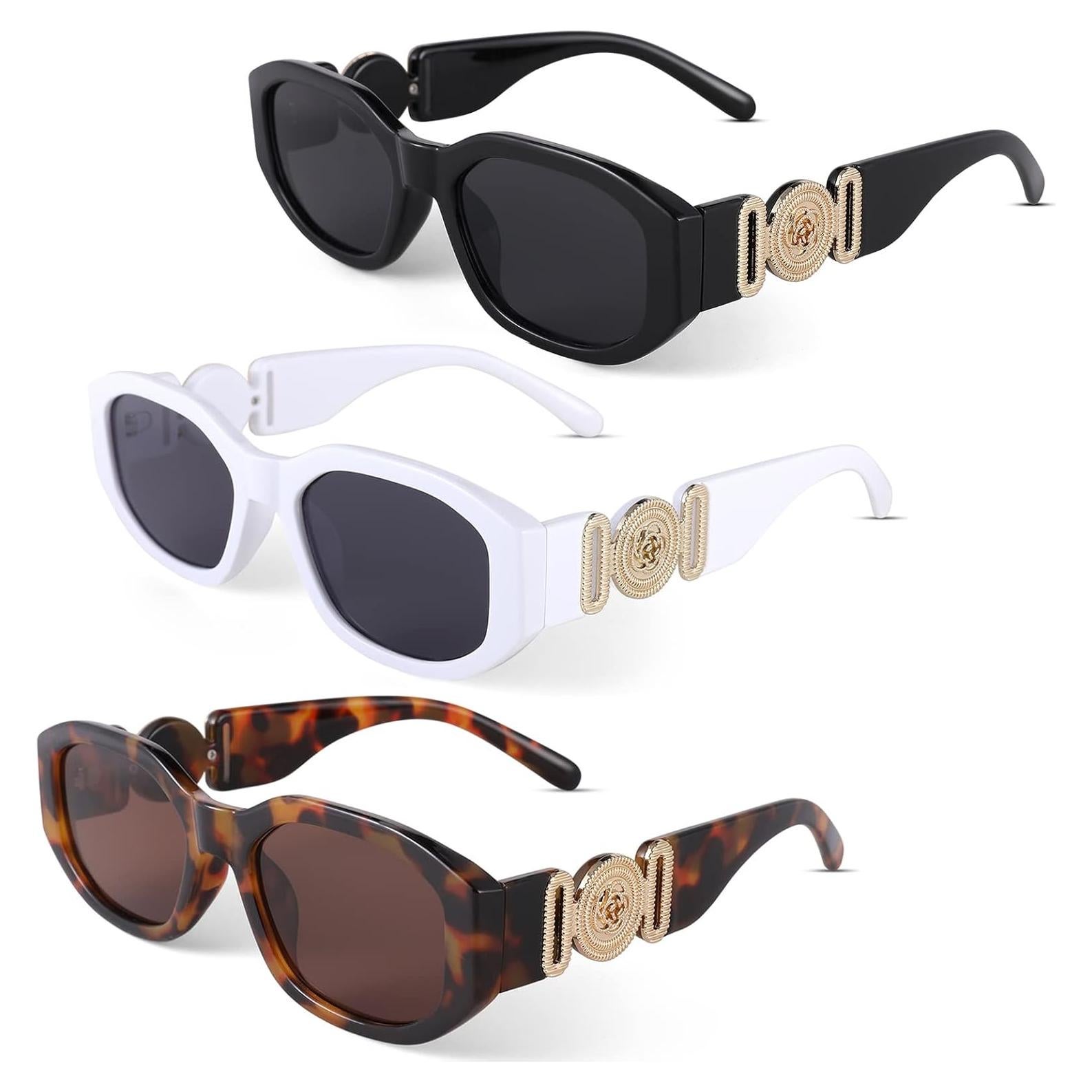 Gafas de sol rectangulares HYCREDI UV400 para hombres y mujeres