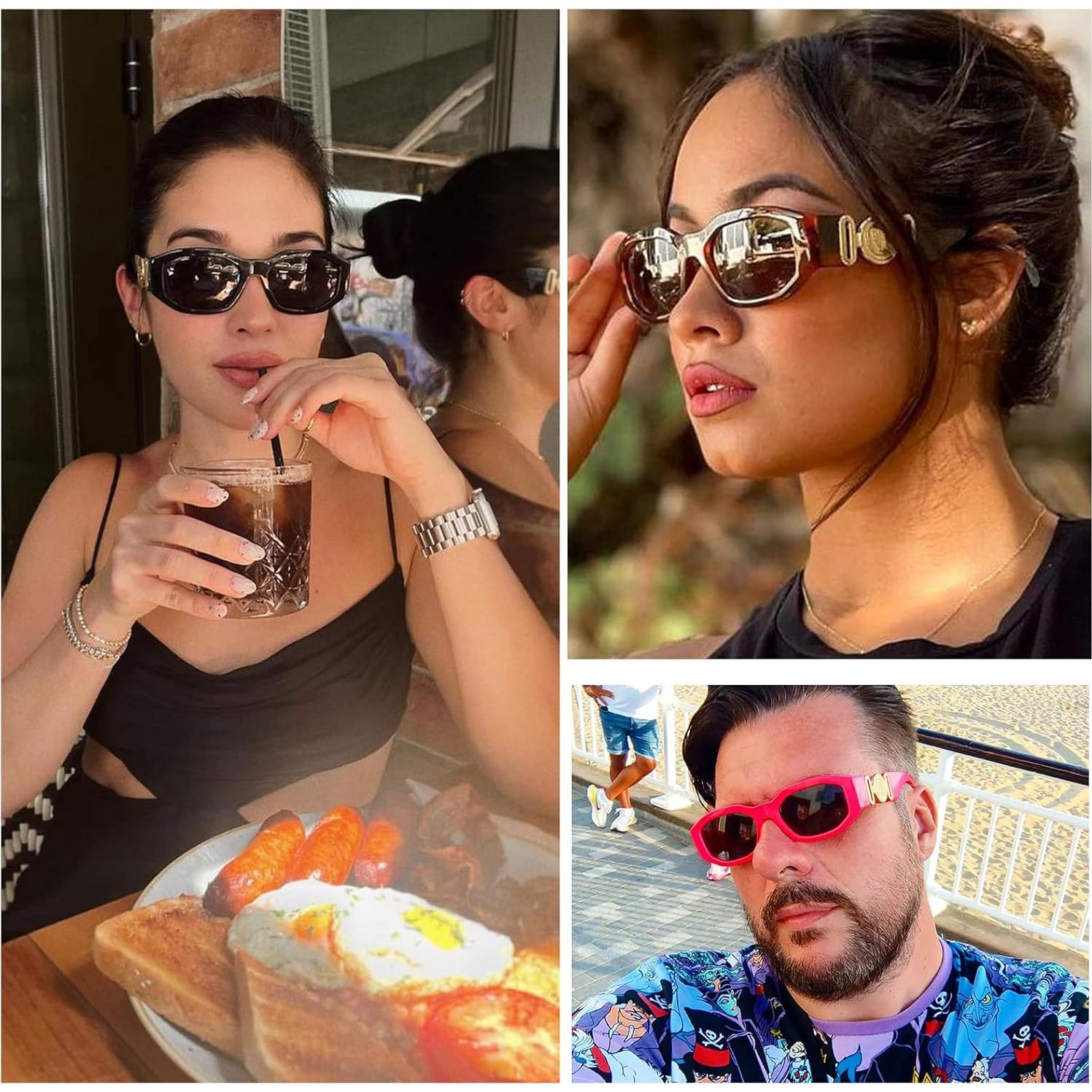 Gafas de sol rectangulares HYCREDI UV400 para hombres y mujeres