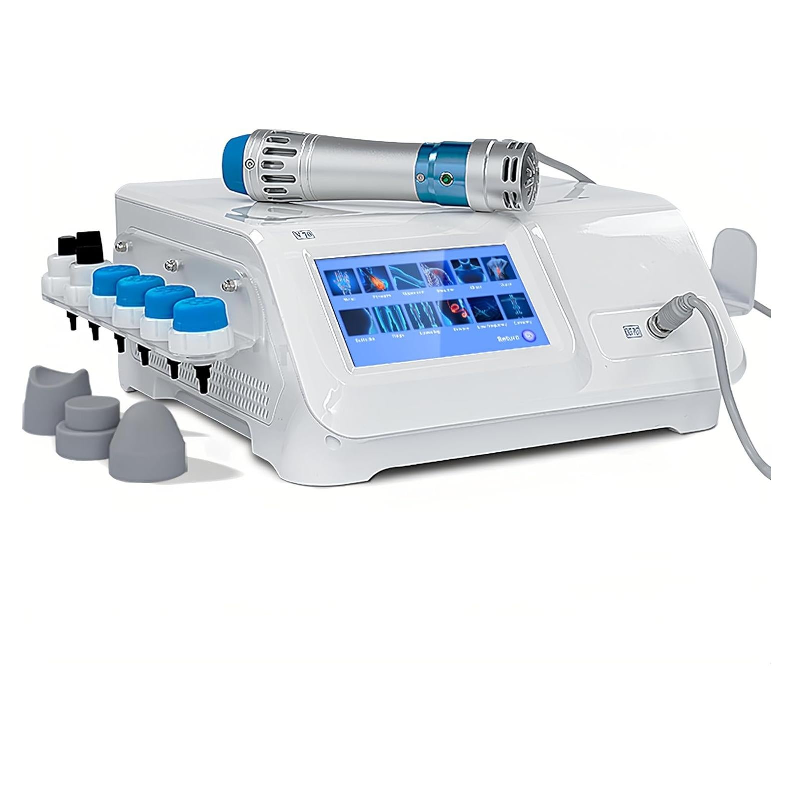 Máquina de Terapia de Ondas de Choque GWODE - Masajeador No Invasivo para Alivio Muscular con 7 Cabezas