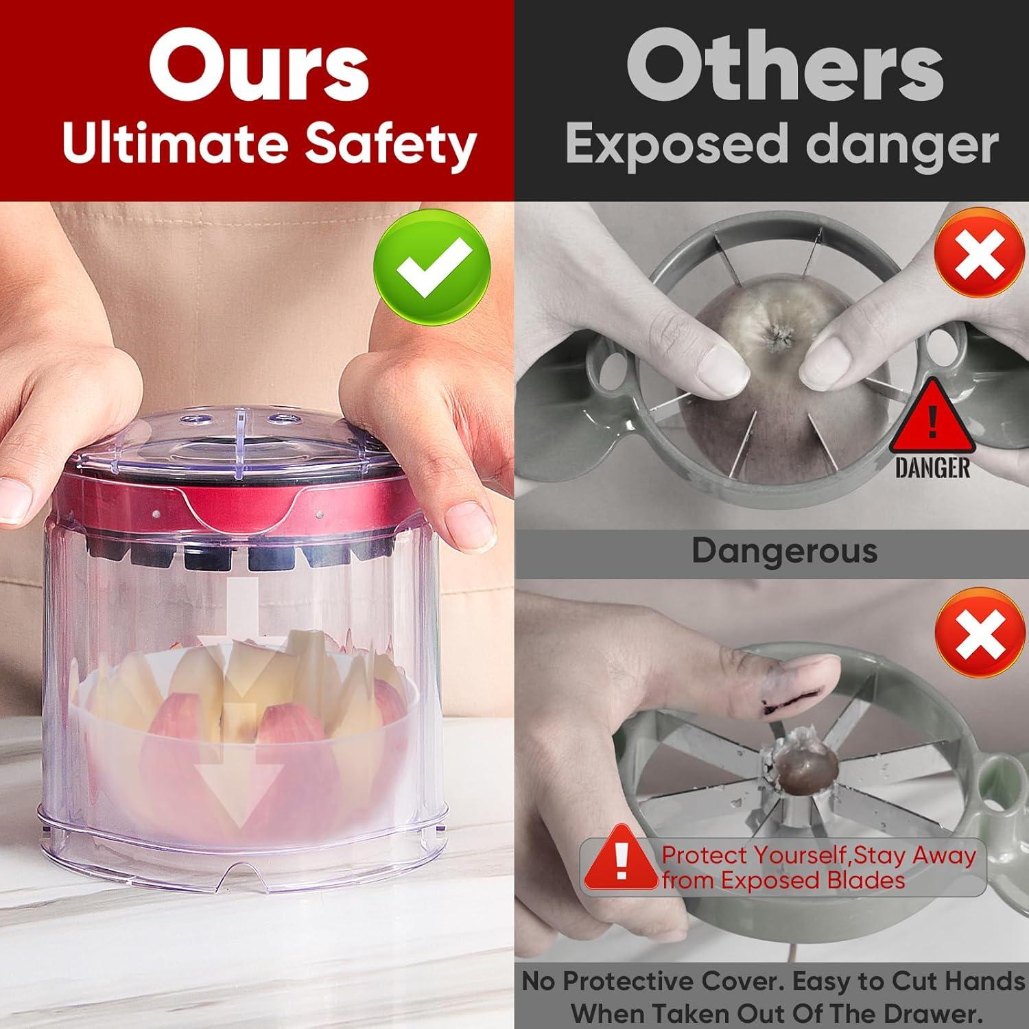 Cortador de Manzanas OOKUU Acero Inoxidable 8 Rebanadas 13 cm