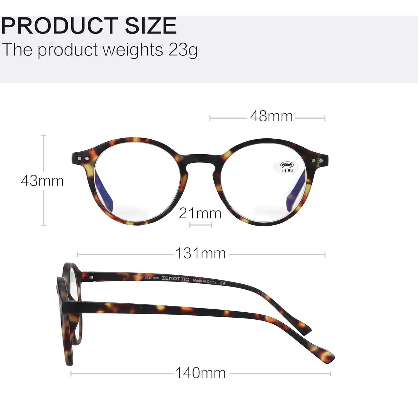 Gafas de lectura ZENOTTIC bloqueo luz azul 1.5x unisex