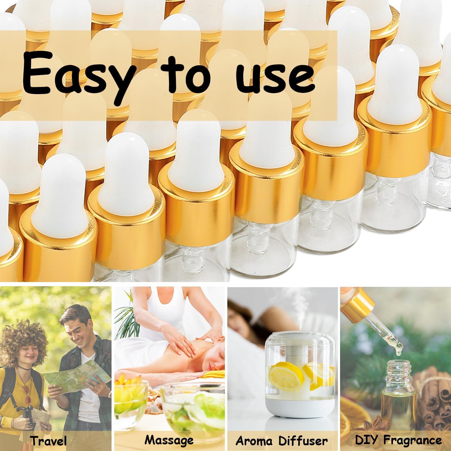 Botellas de Goteo Mini 1ml Parfumlism - 100pcs Vidrio A Prueba de Fugas