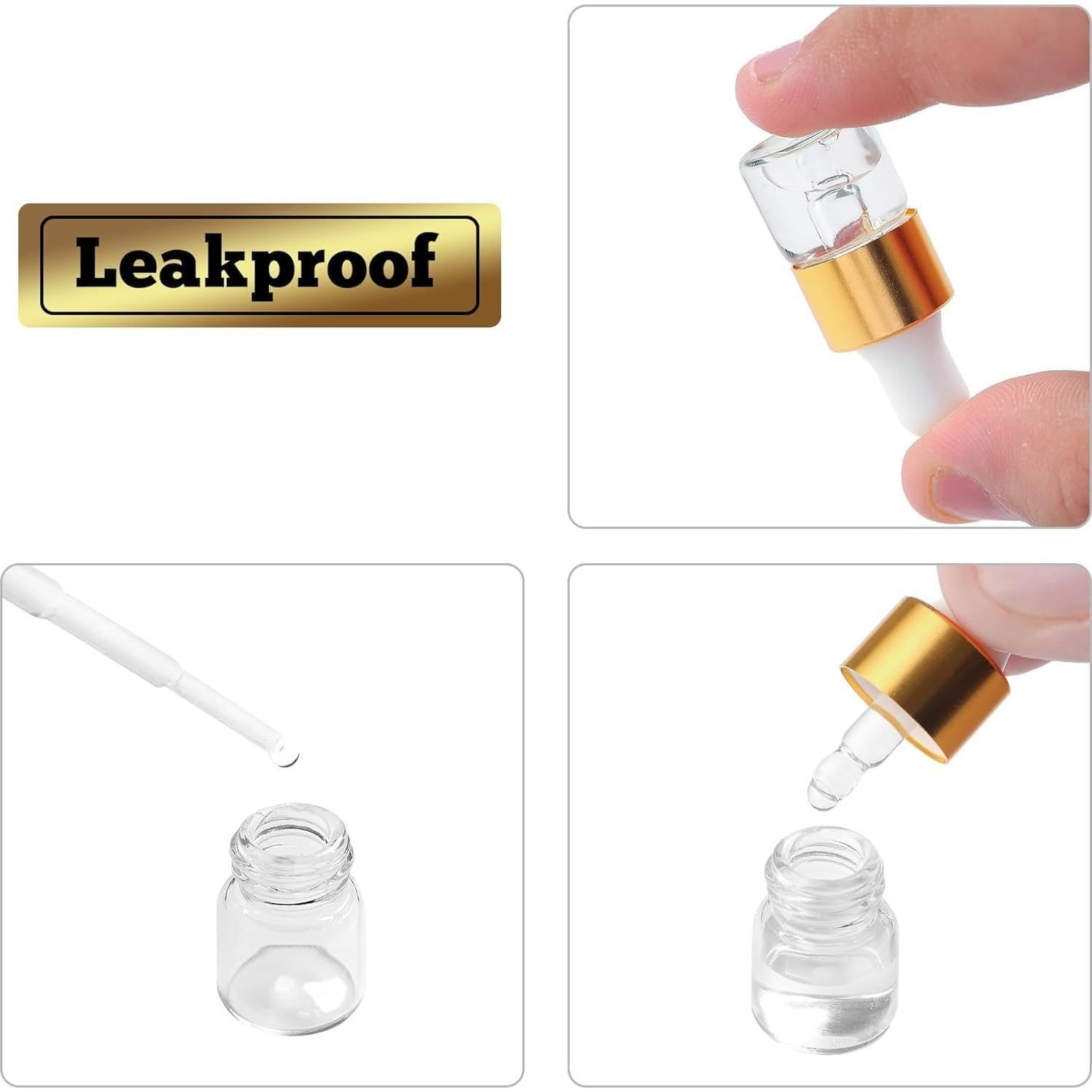 Botellas de Goteo Mini 1ml Parfumlism - 100pcs Vidrio A Prueba de Fugas