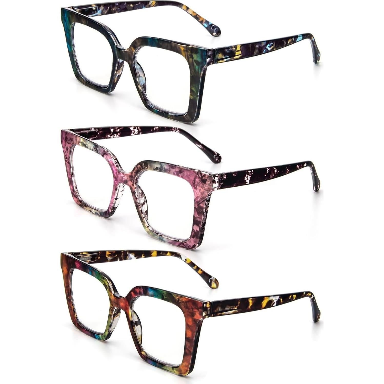 Gafas de Lectura KoKoBin 3 Piezas Estilo Cuadrado Anti Luz Azul