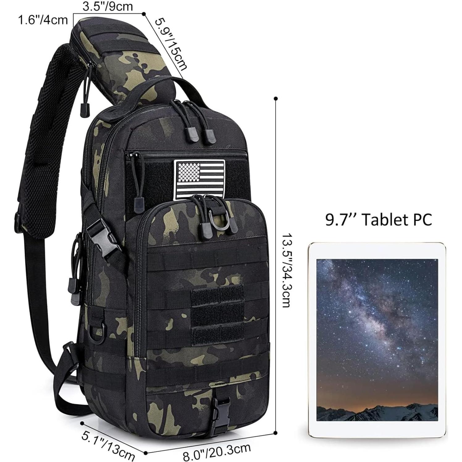 Mochila Bandolera Táctica G4Free 34x20x12cm Negra EDC