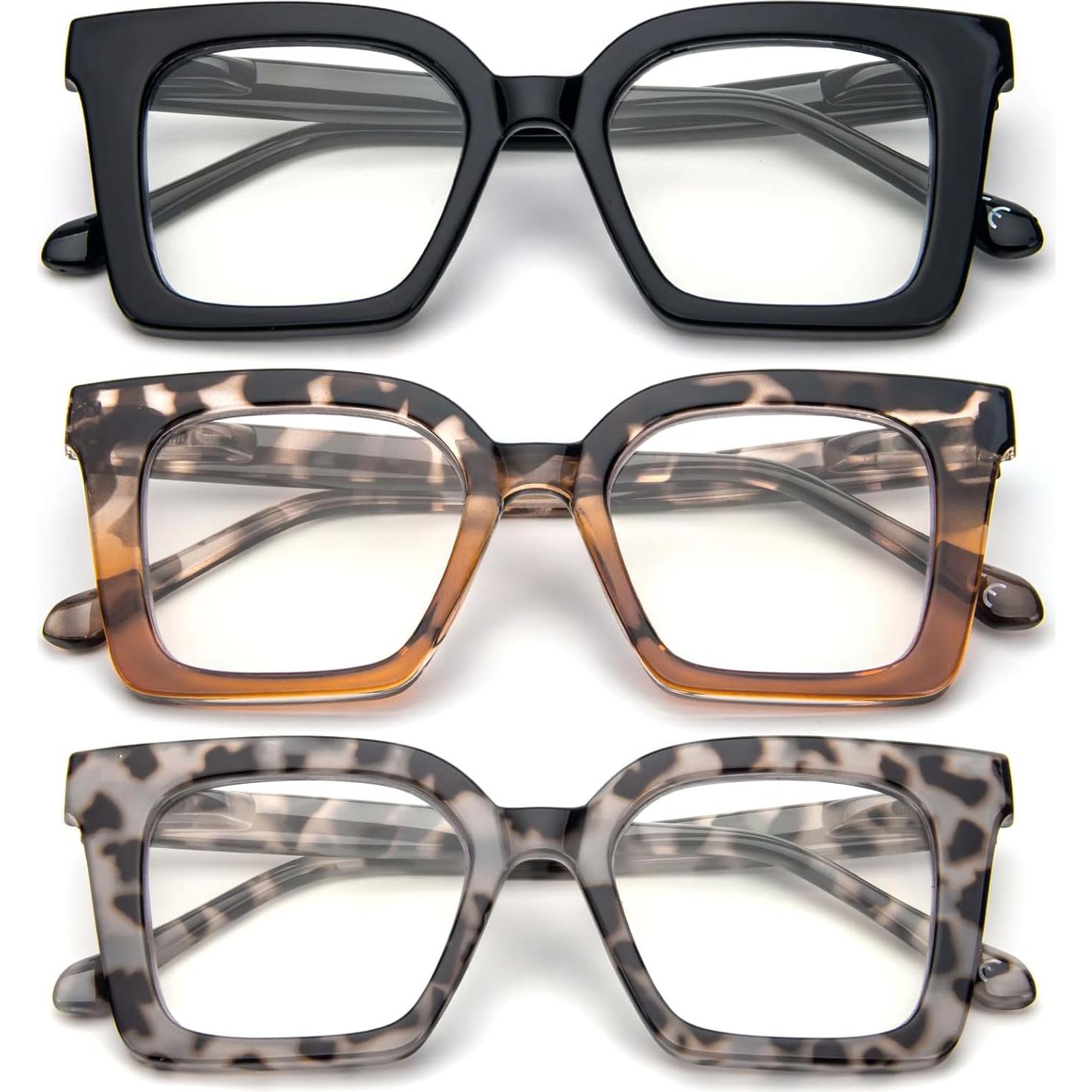 Gafas de Lectura KoKoBin 3 Paquetes Estilo Cuadrado