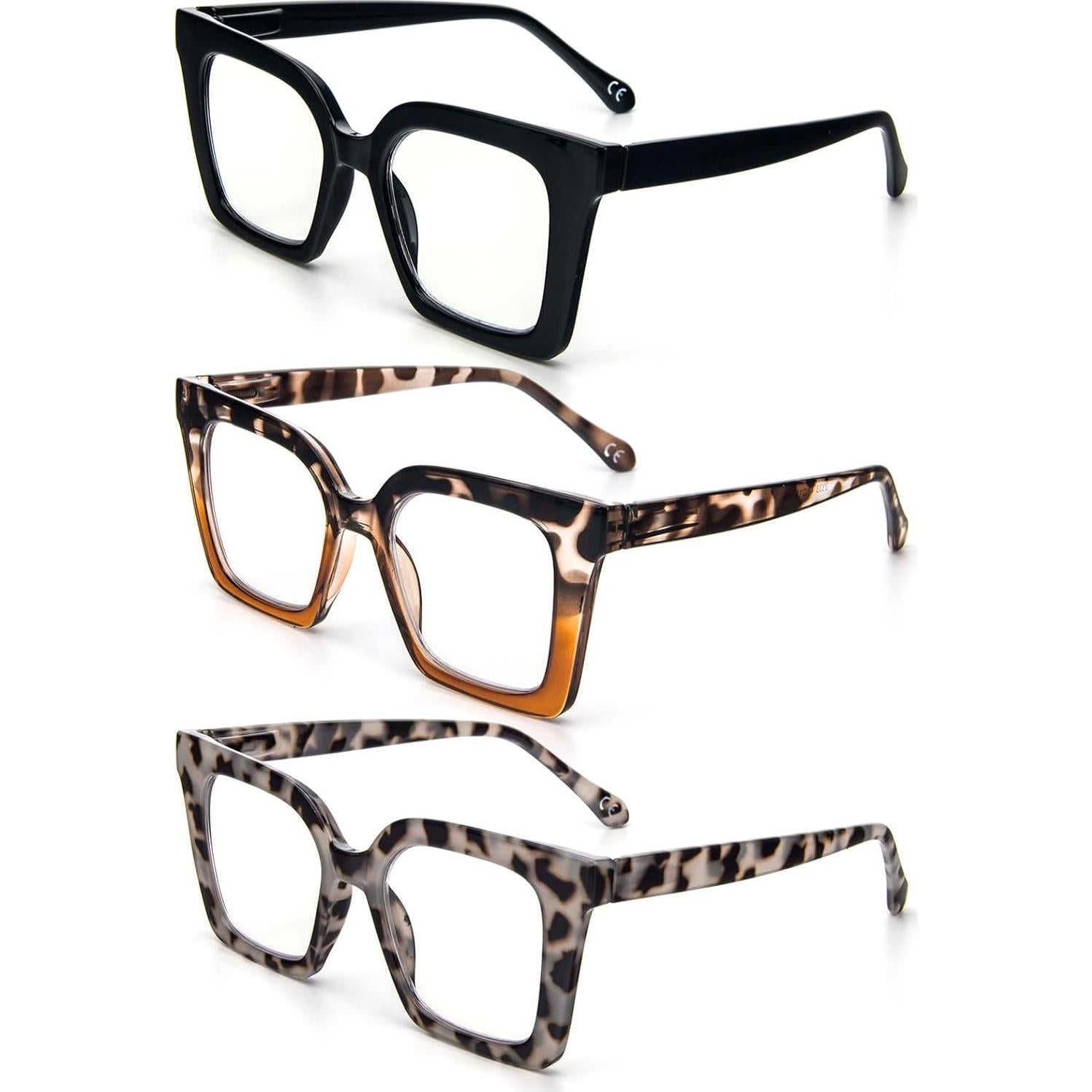 Gafas de Lectura KoKoBin 3 Paquetes Estilo Cuadrado