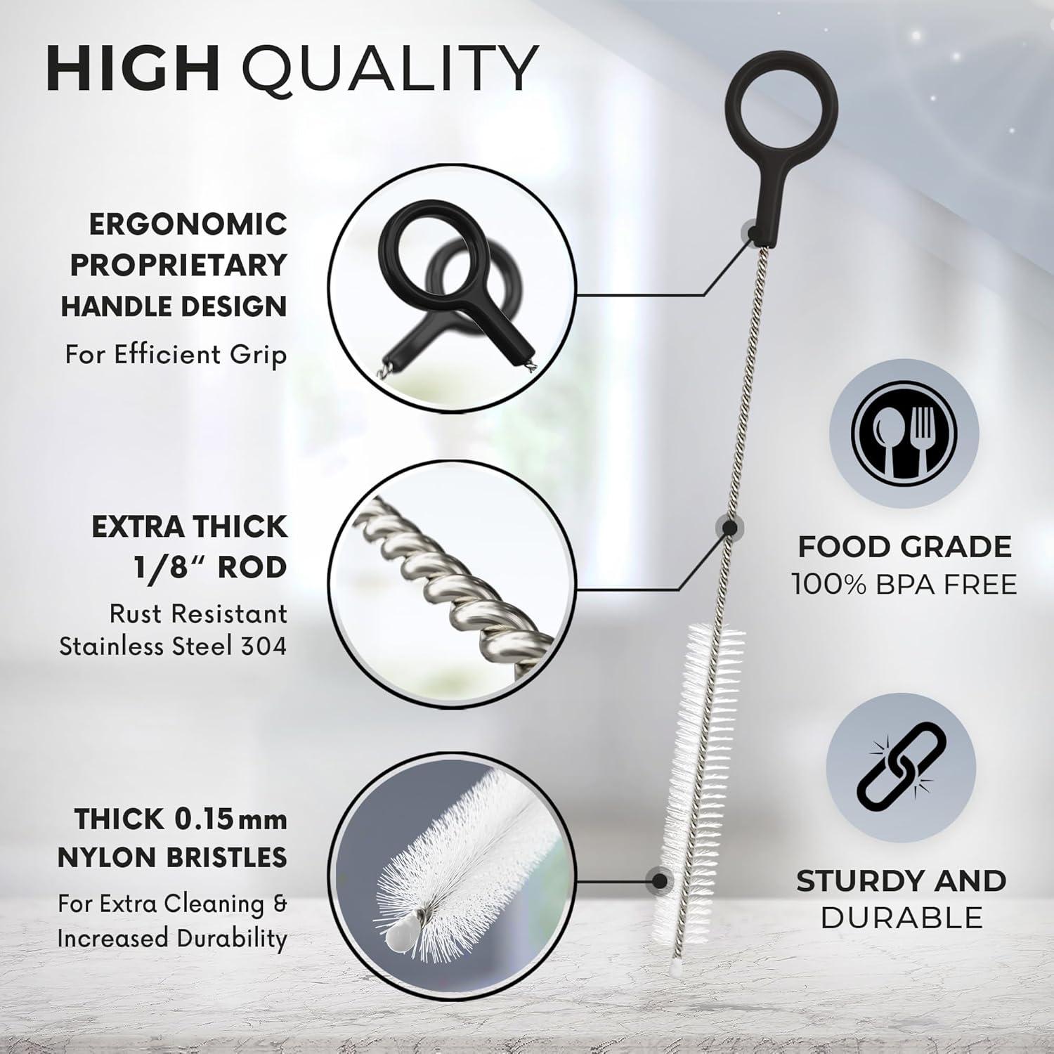 Juego de 4 Cepillos de Limpieza Buenalife para Popotes Reutilizables