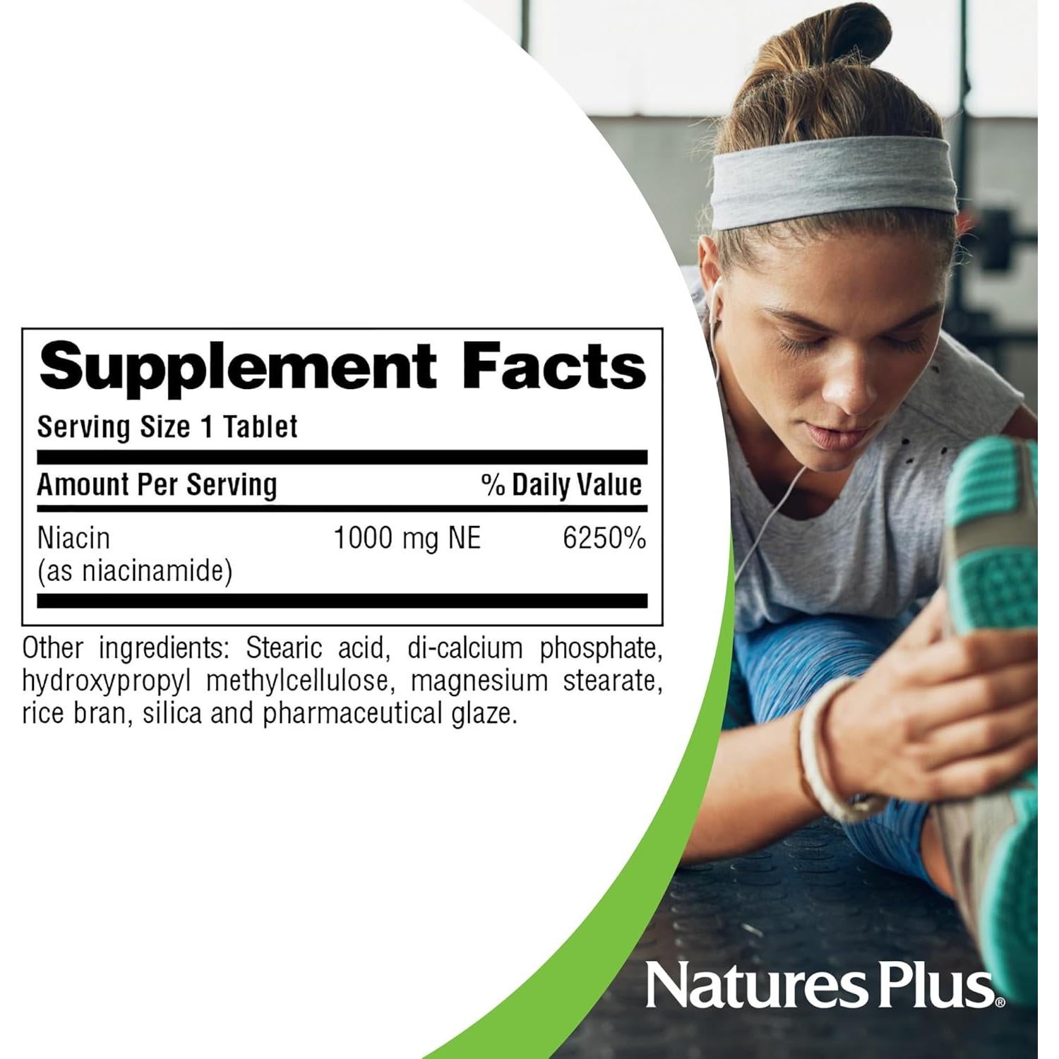 Suplemento de Niacinamida NaturesPlus 1000 mg 90 Tabletas
