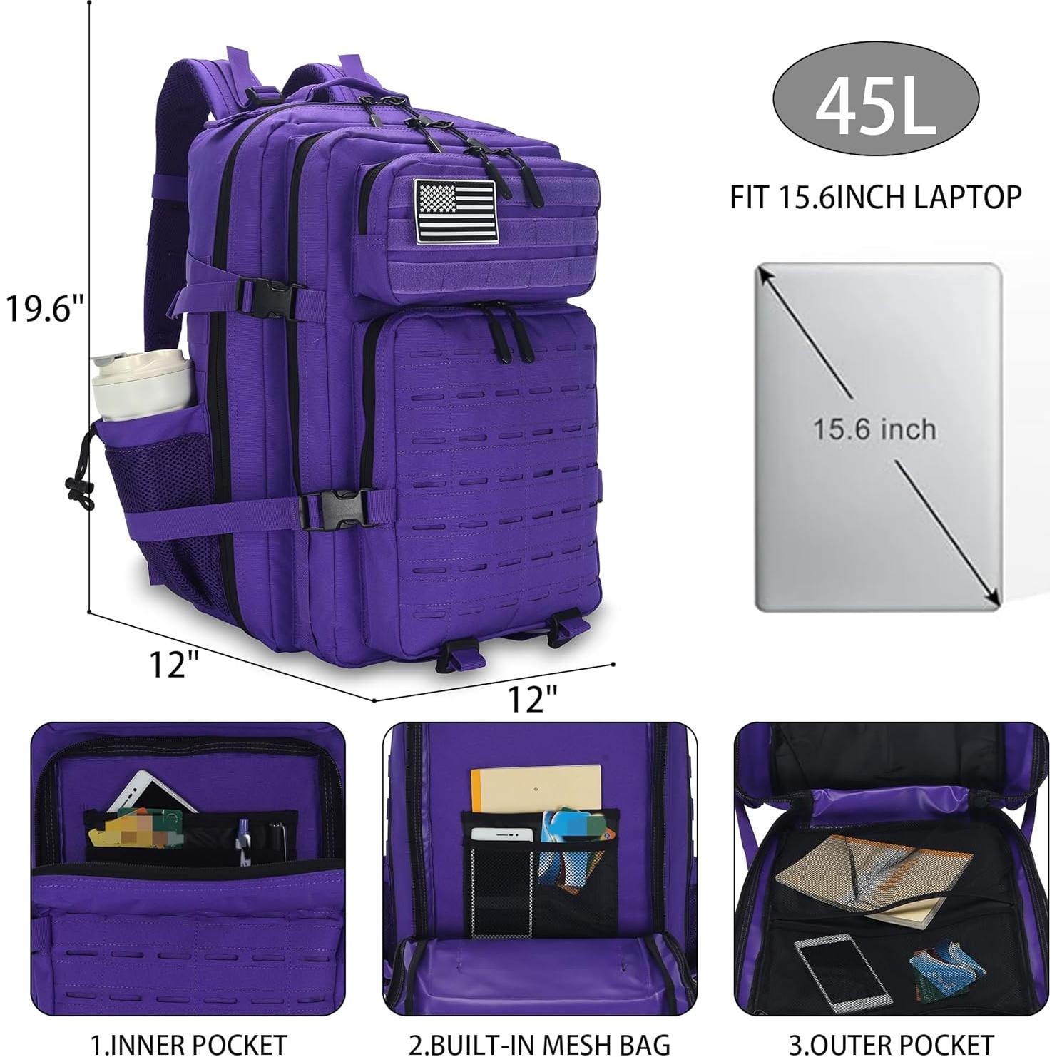 Mochila Táctica Militar Sparklekle 45L Impermeable Molle