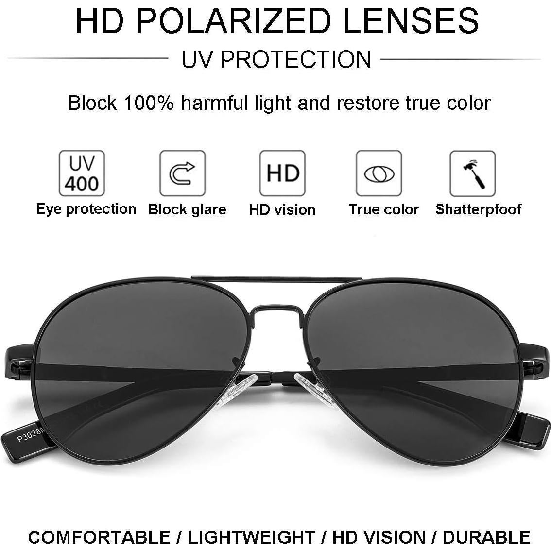 Gafas de sol Gleyemor Aviador Polarizadas 52mm para Caras Pequeñas