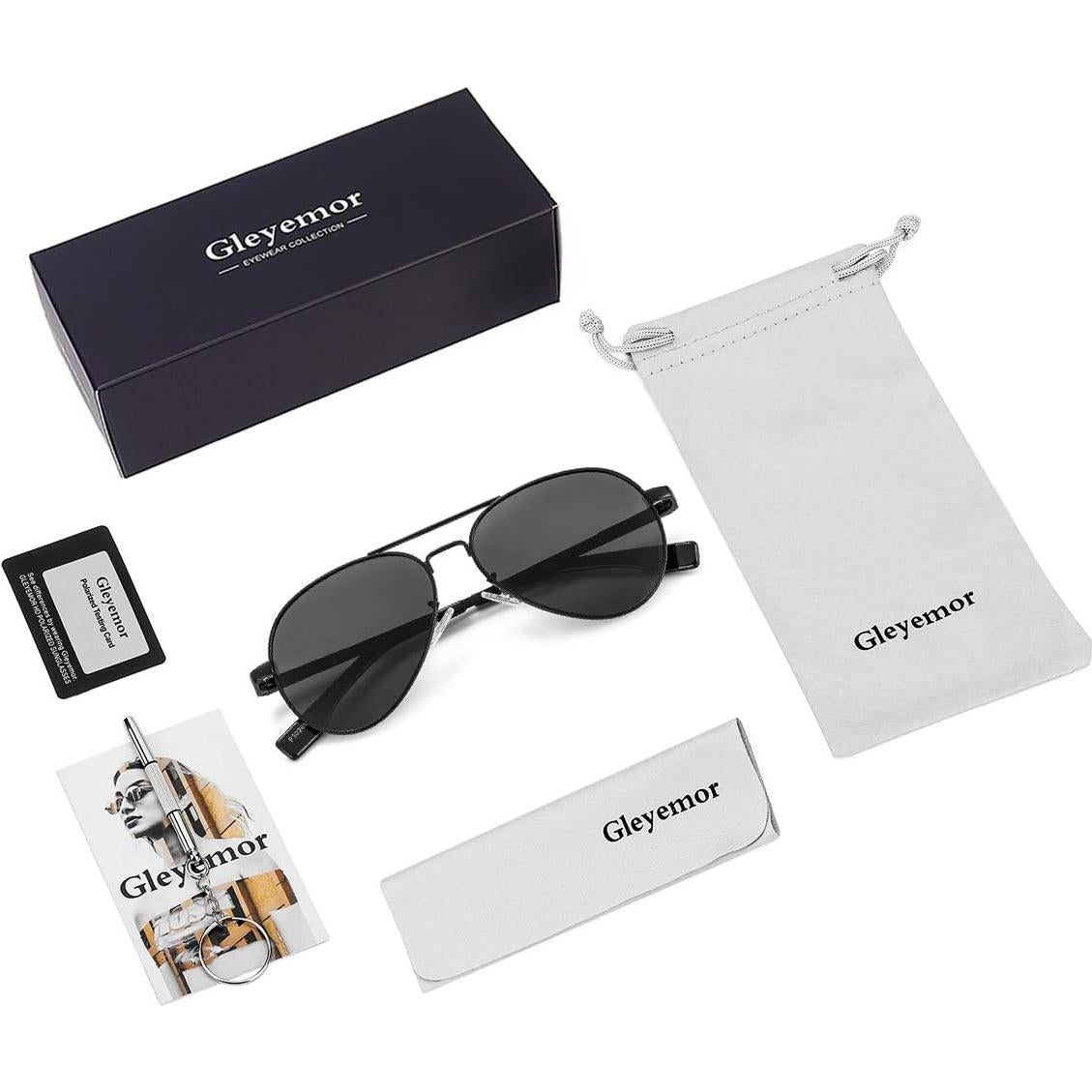 Gafas de sol Gleyemor Aviador Polarizadas 52mm para Caras Pequeñas