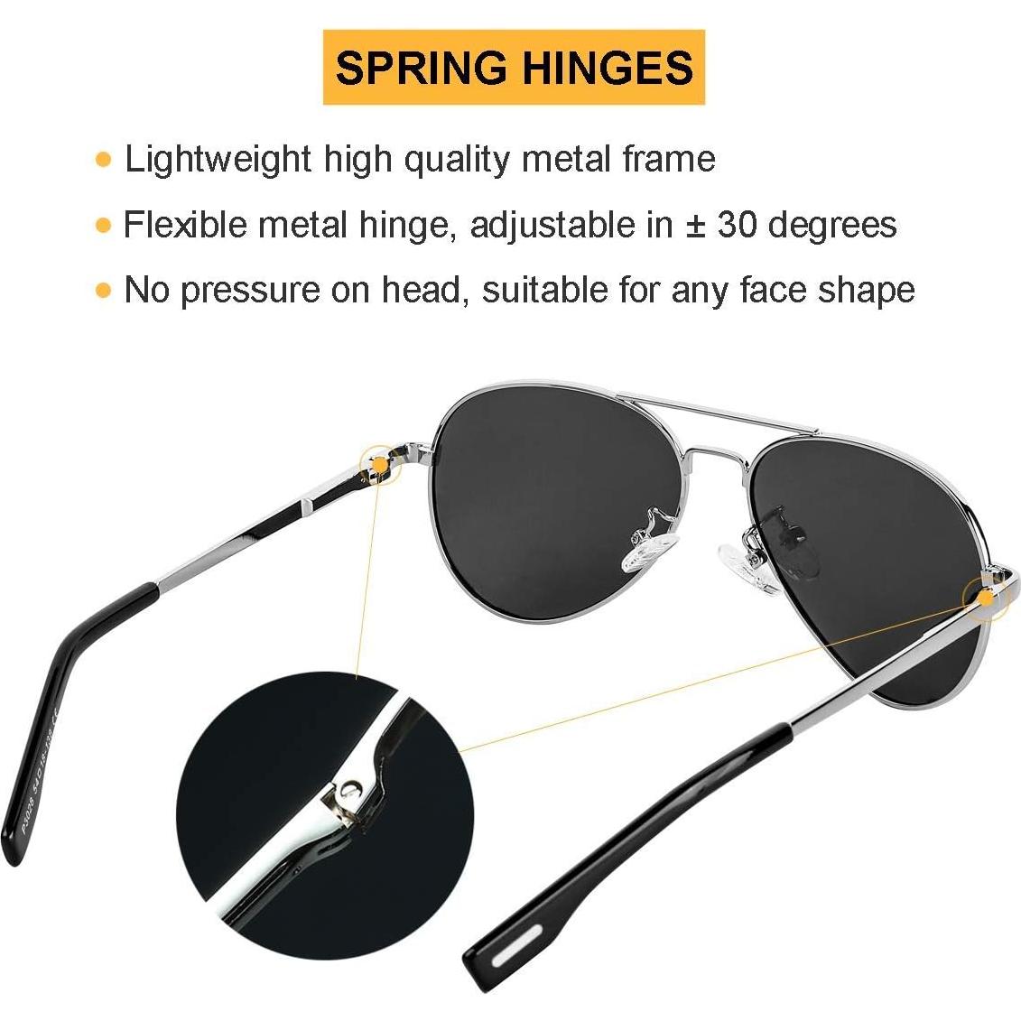 Gafas de Sol Aviador Gleyemor 52mm Polarizadas Unisex