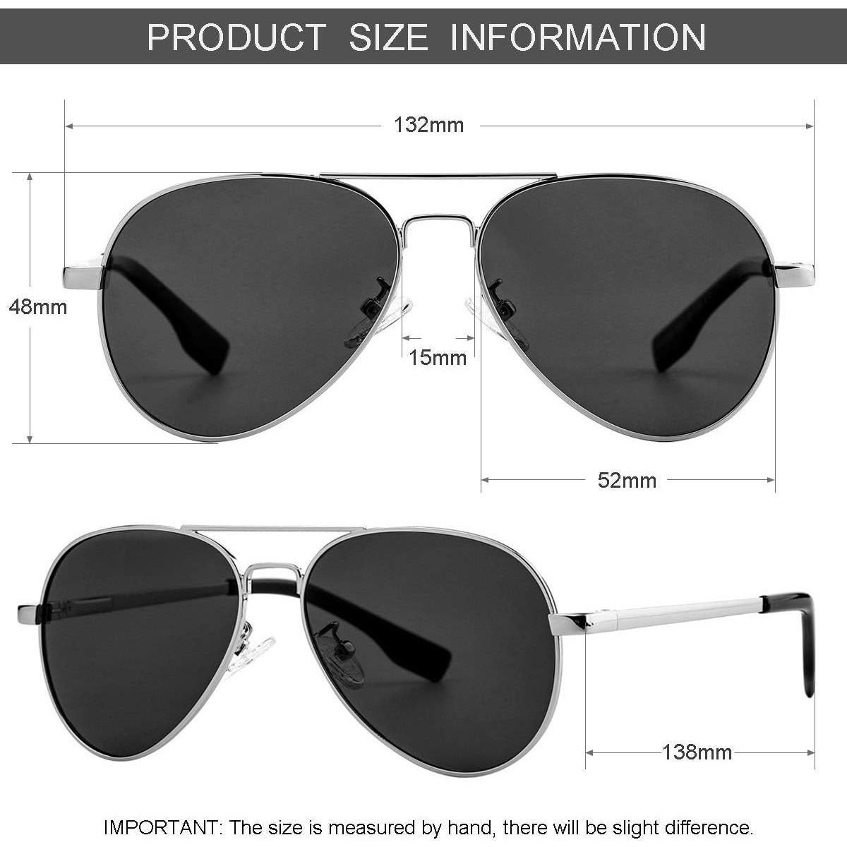 Gafas de Sol Aviador Gleyemor 52mm Polarizadas Unisex