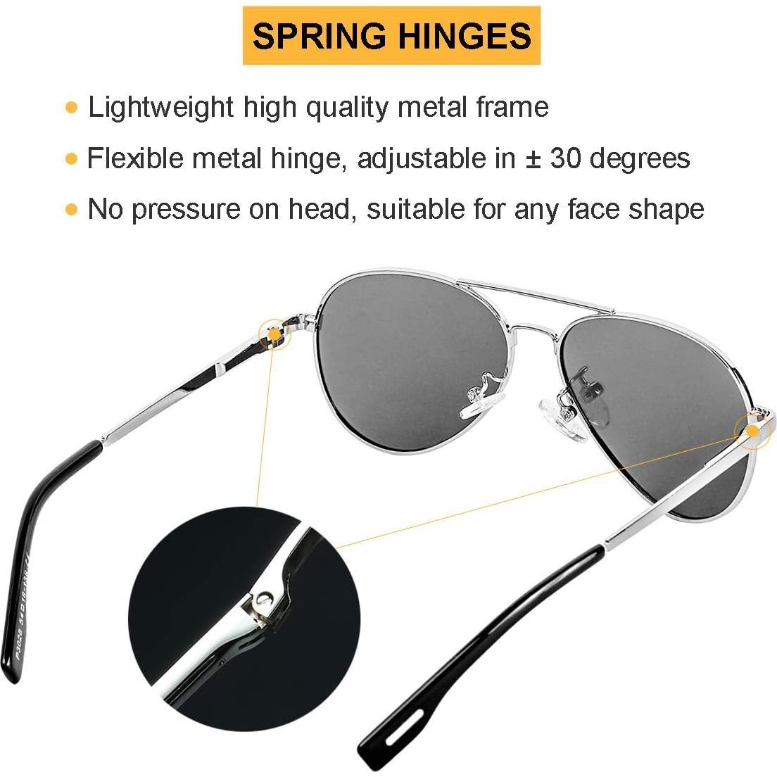 Gafas de Sol Aviador Gleyemor 52mm Polarizadas Unisex