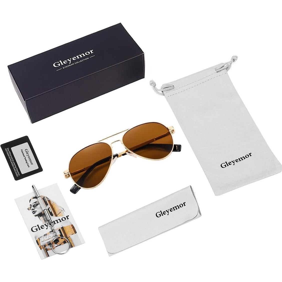 Gafas de Sol Aviador Gleyemor 52mm Polarizadas Unisex