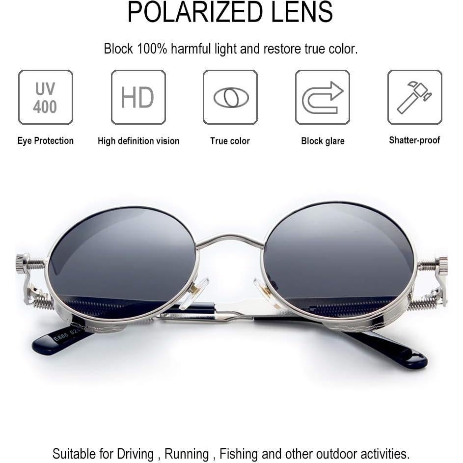 Gafas de sol GY góticas polarizadas para mujeres plata