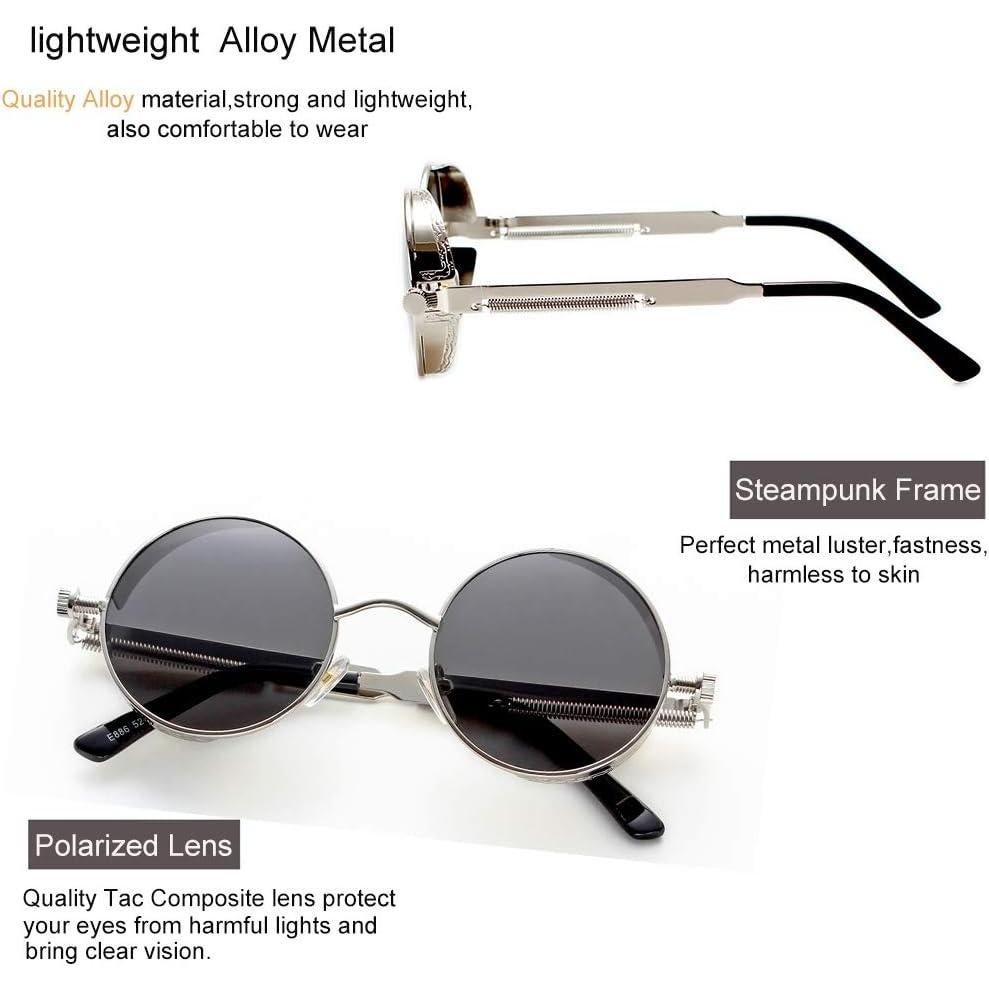 Gafas de sol GY góticas polarizadas para mujeres plata