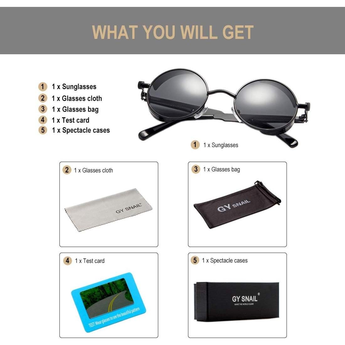 Gafas de sol GY Snail Gothic polarizadas para mujer