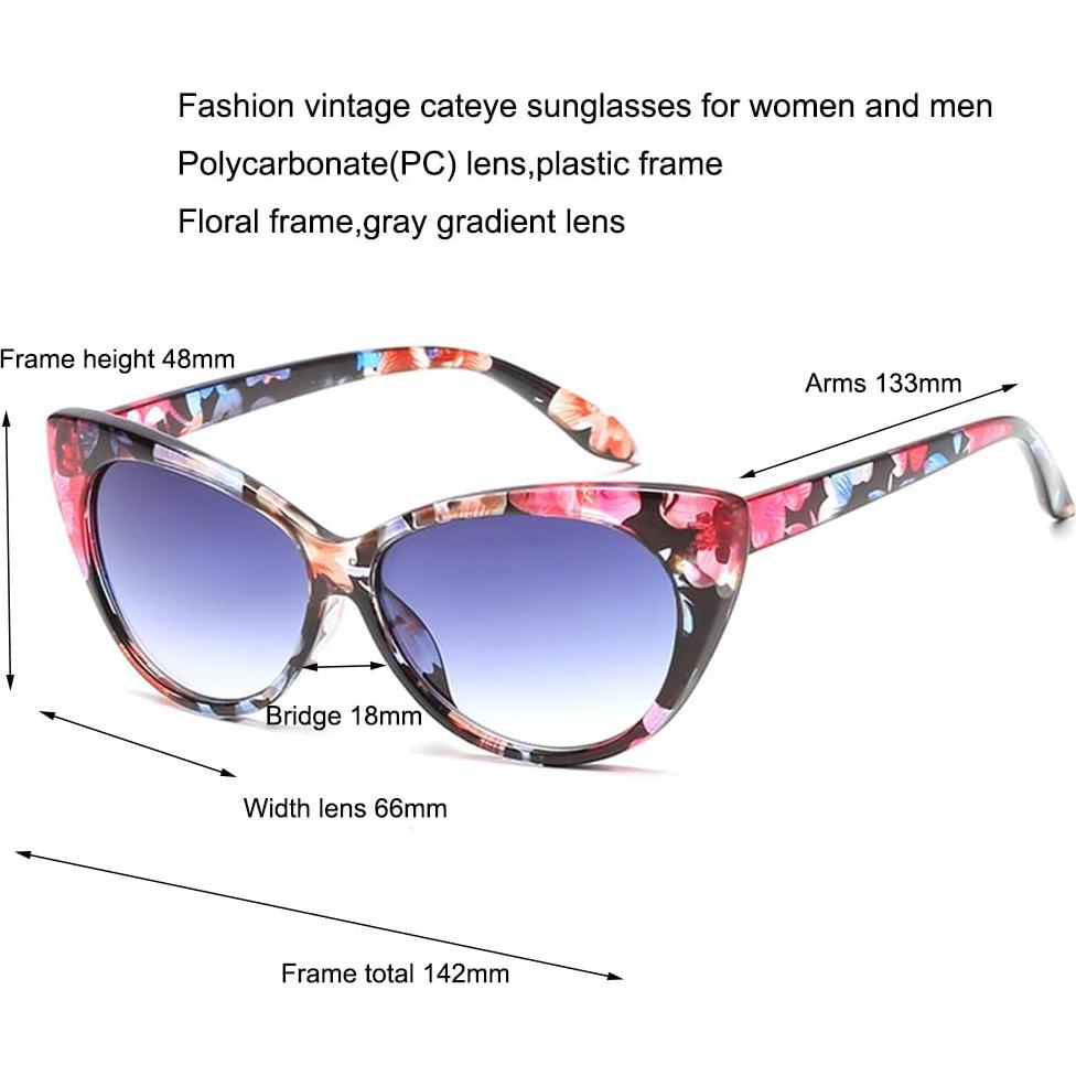 Gafas de sol Armear cateye retro para mujeres 66mm ancho