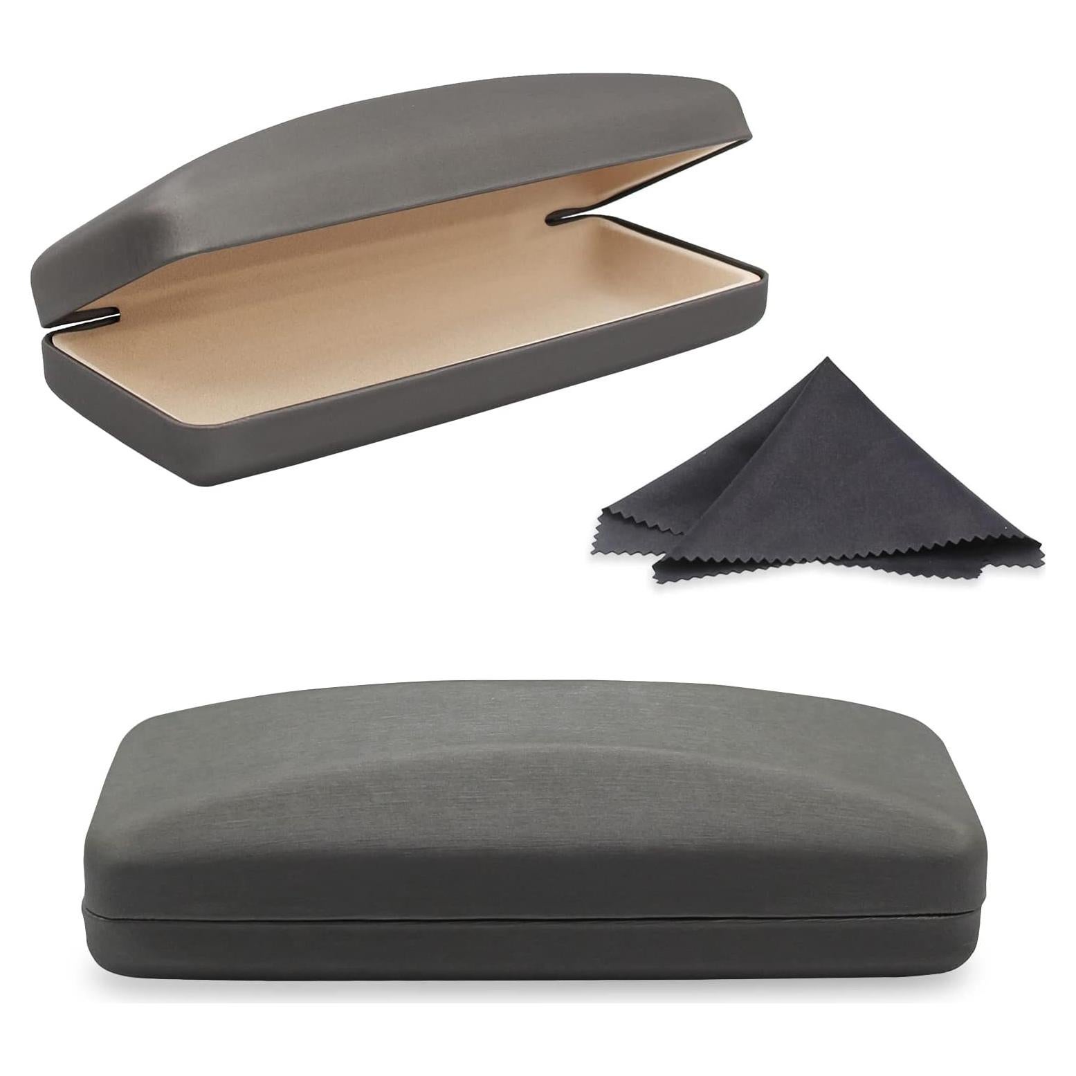 Estuche Duro para Gafas SMARTTOP Gris con Paño de Limpieza