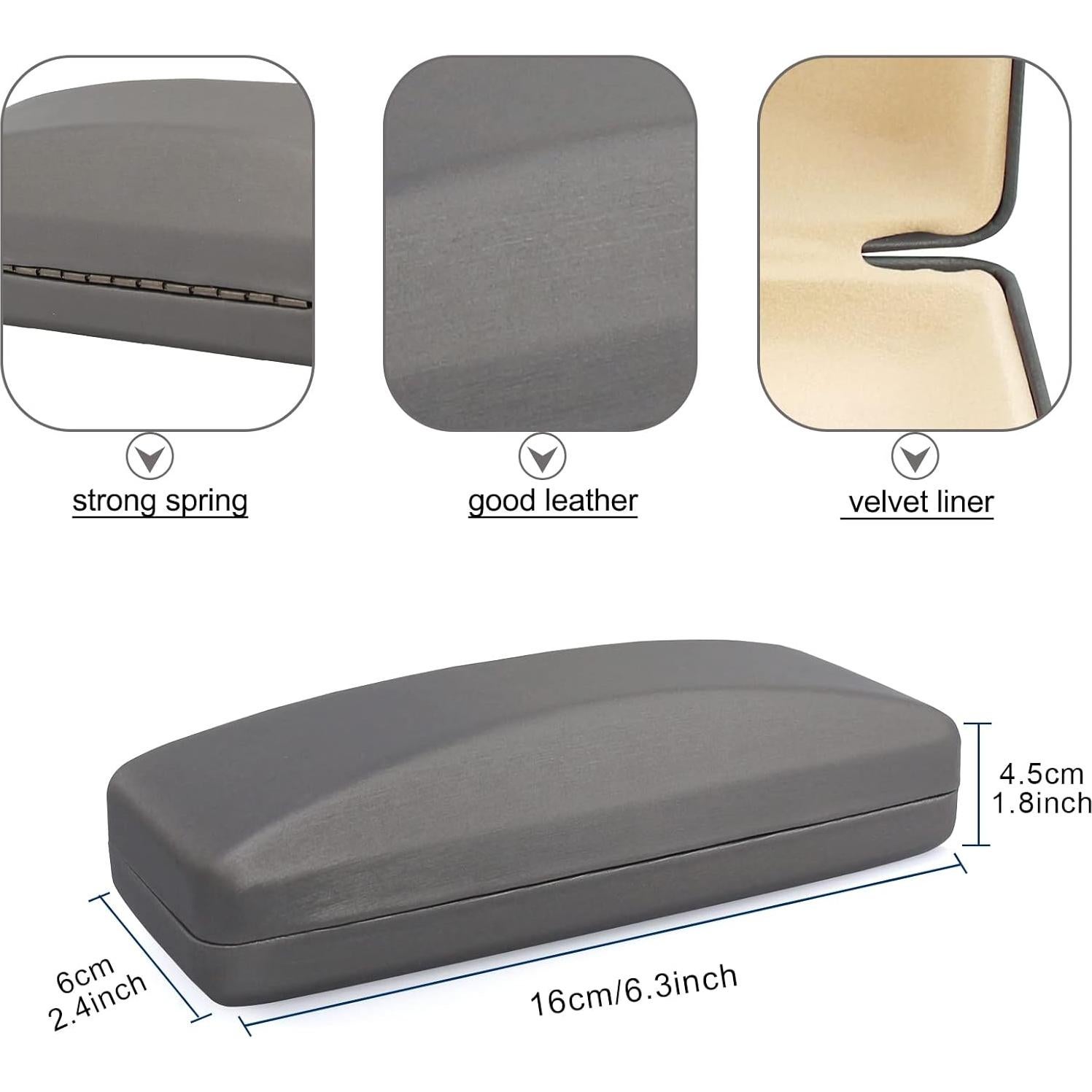 Estuche Duro para Gafas SMARTTOP Gris con Paño de Limpieza