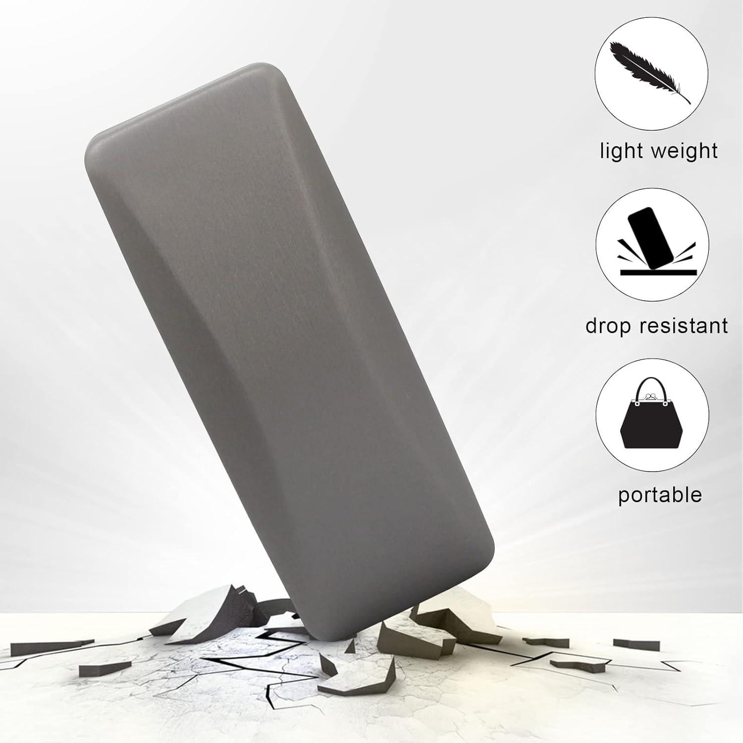 Estuche Duro para Gafas SMARTTOP Gris con Paño de Limpieza