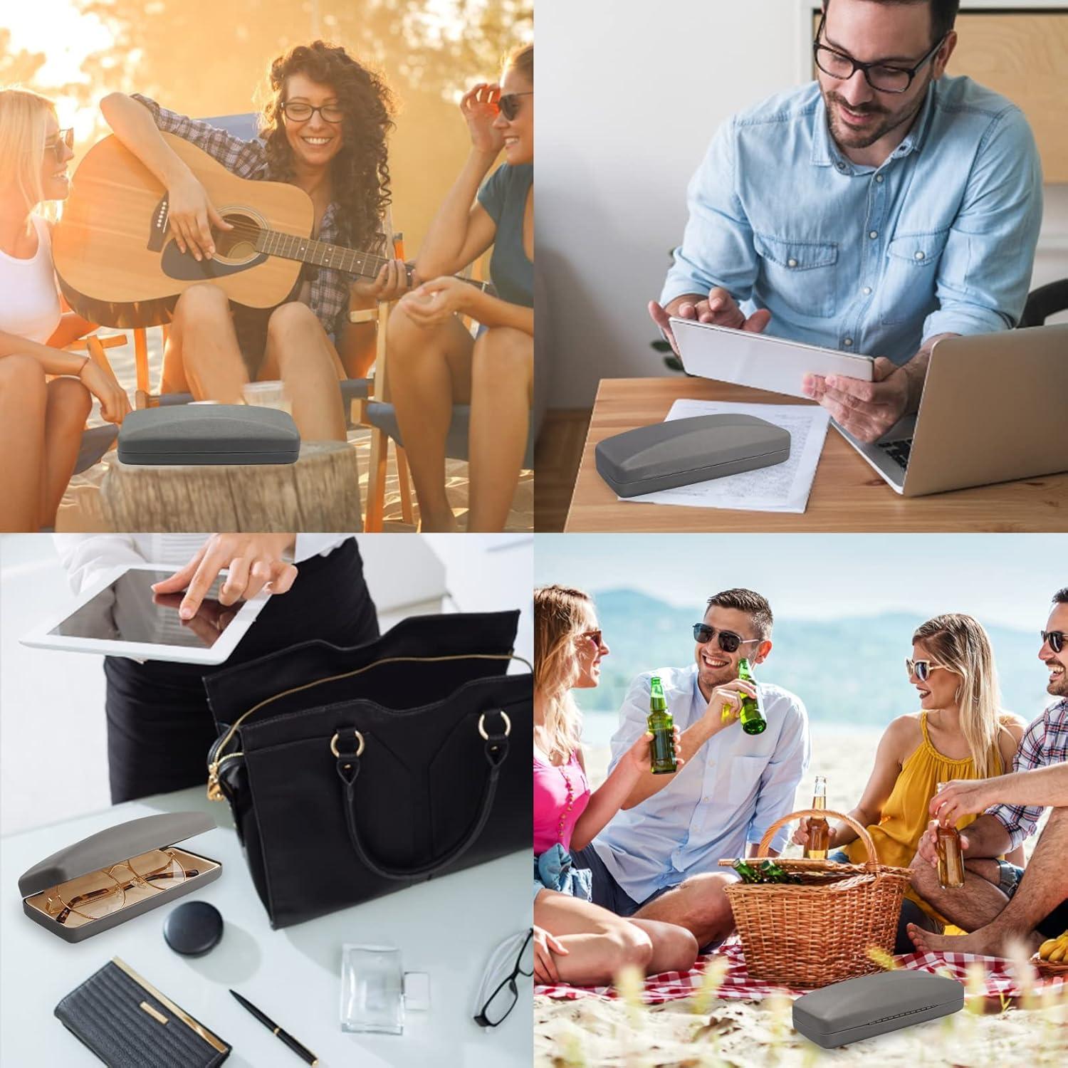 Estuche Duro para Gafas SMARTTOP Gris con Paño de Limpieza